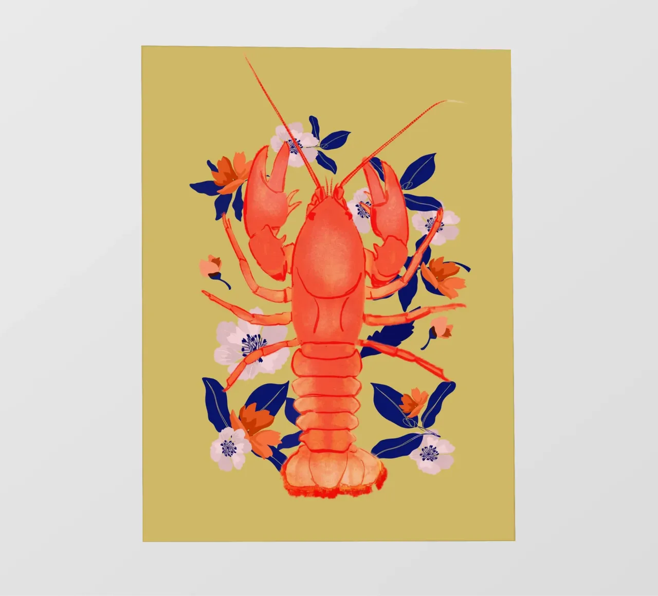 Lobster with Flowers 3 pvc cover by ThingDesign