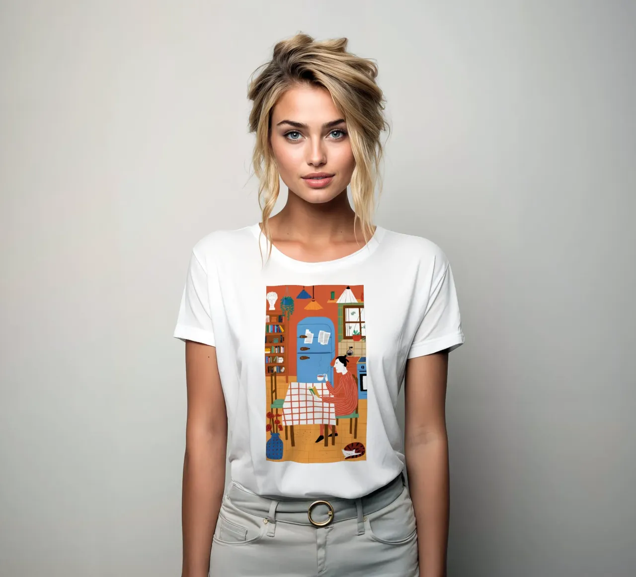 Kitchen Reading Nook women's fitted t-shirt by Monuments Fire