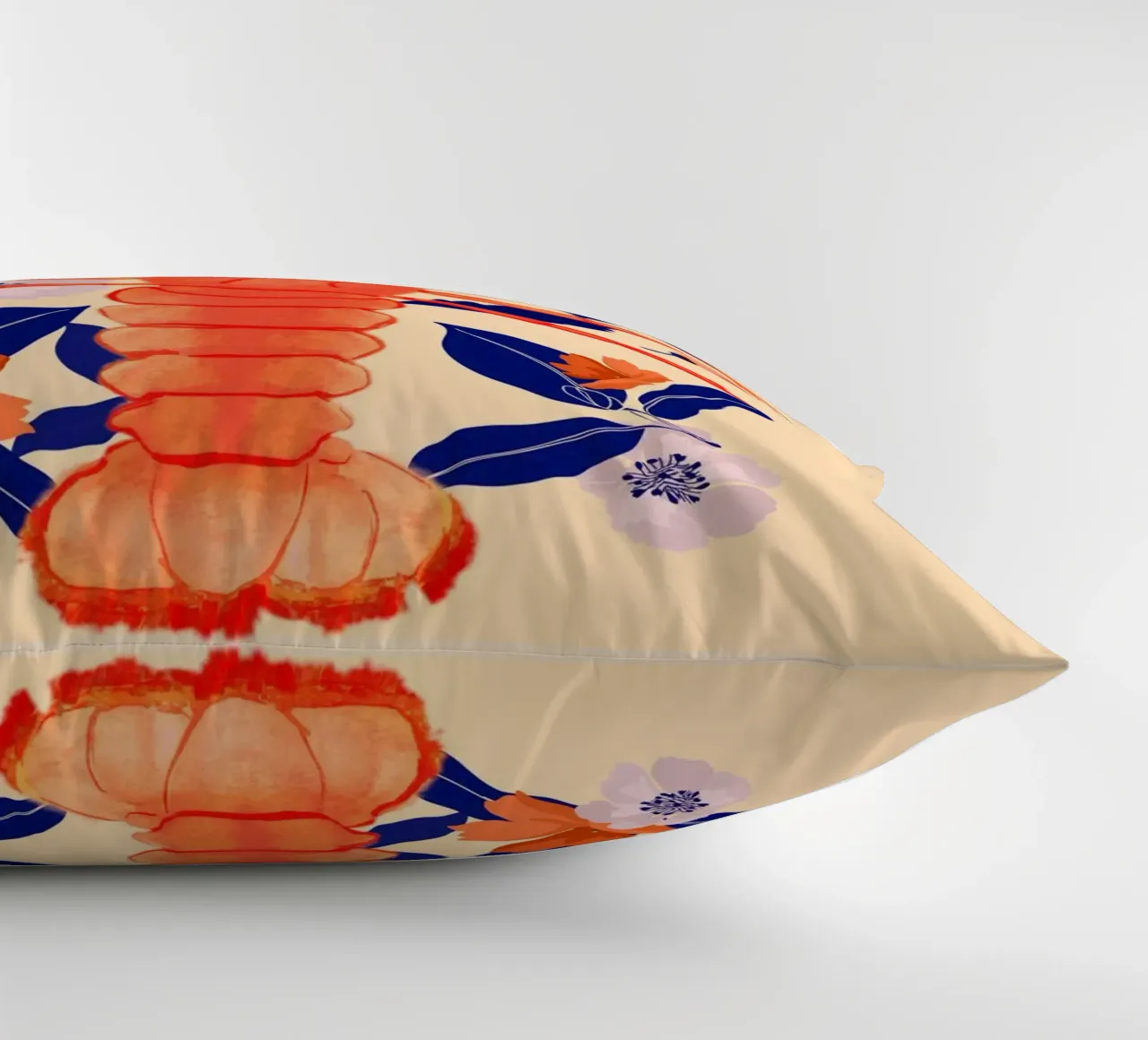 Lobster with Flowers 5 decorative cushion by ThingDesign