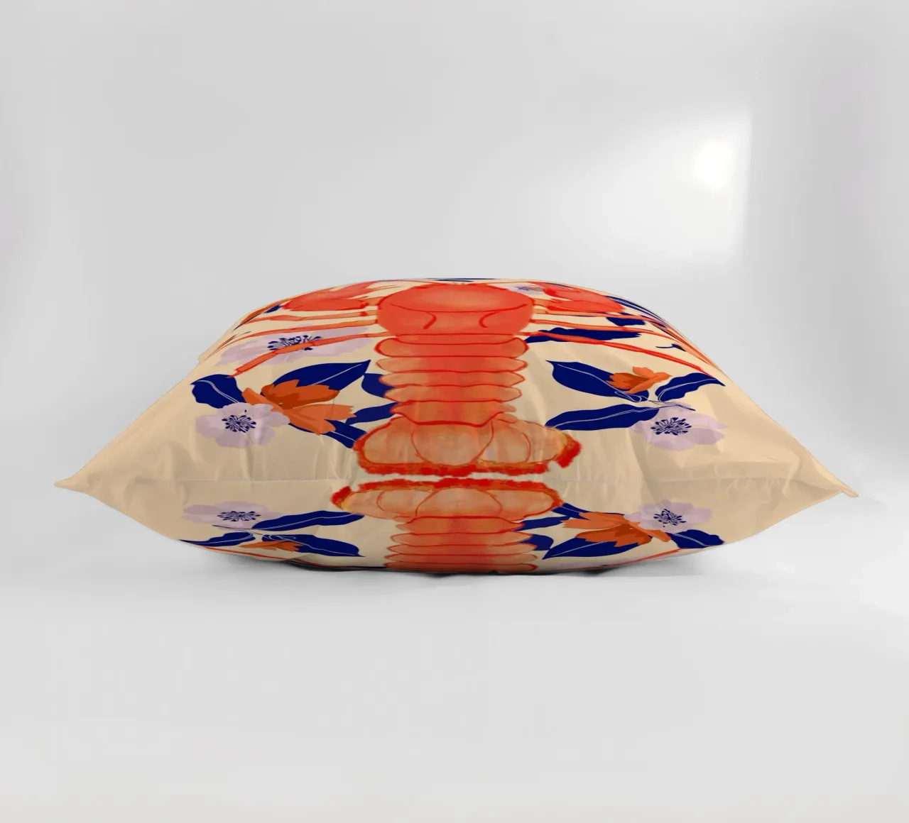 Lobster with Flowers 5 decorative cushion by ThingDesign