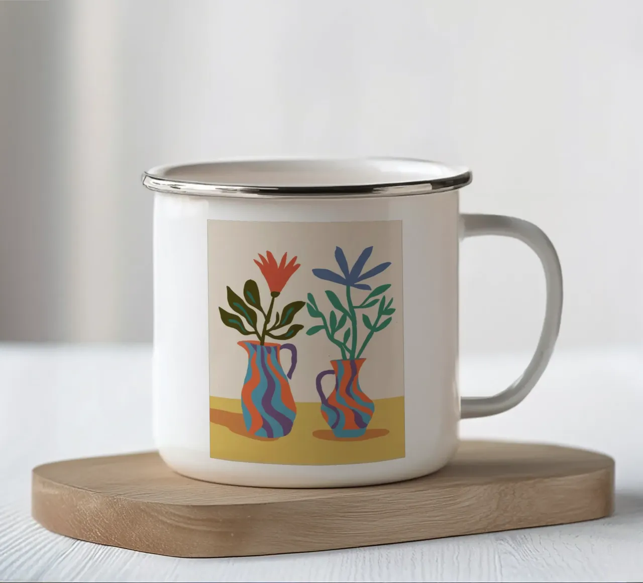 Duo di vasi di terracotta tazza in smalto da Reds Jays