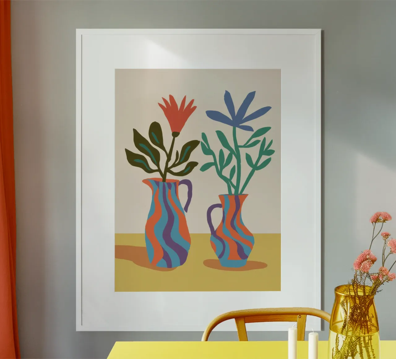 Duo di vasi di terracotta poster con telaio in alluminio da Reds Jays