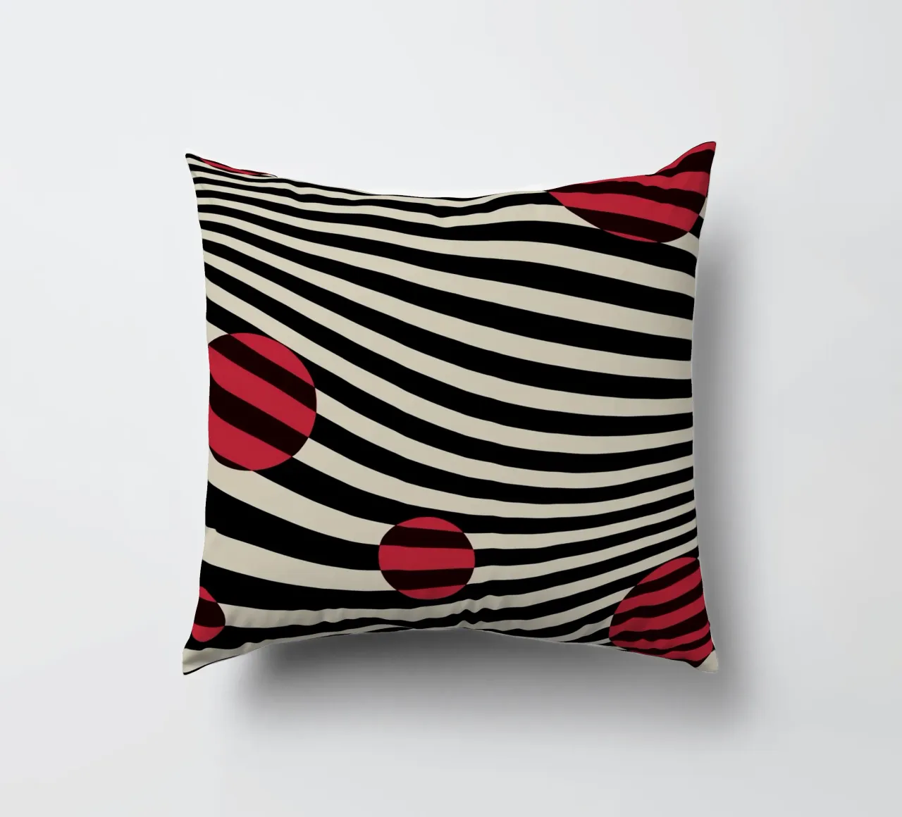 Bauhaus 1923 Waves - Sfera di design Op-Art cuscino da Casa Calm