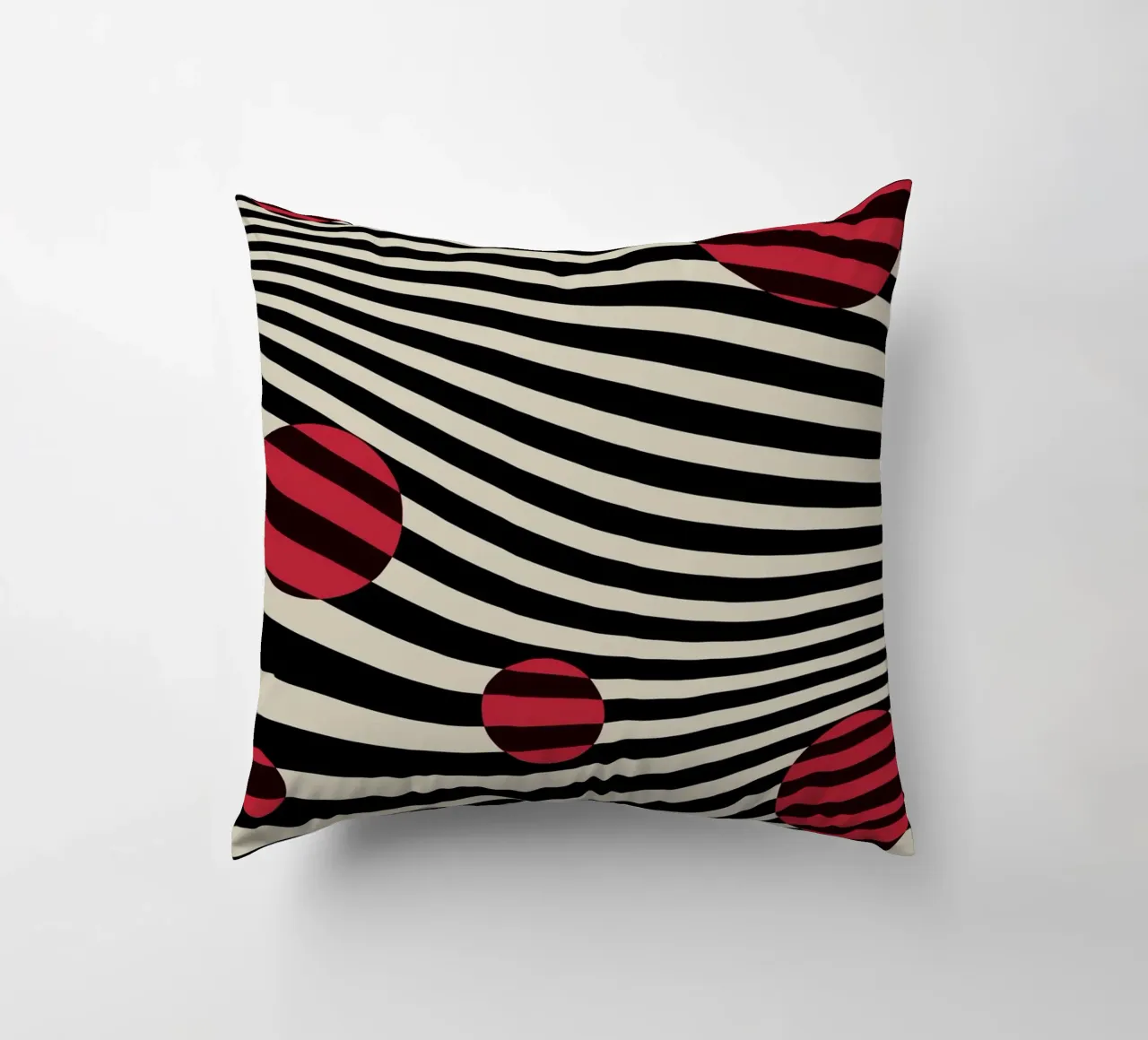 Bauhaus 1923 Waves - Sfera di design Op-Art cuscino da Casa Calm