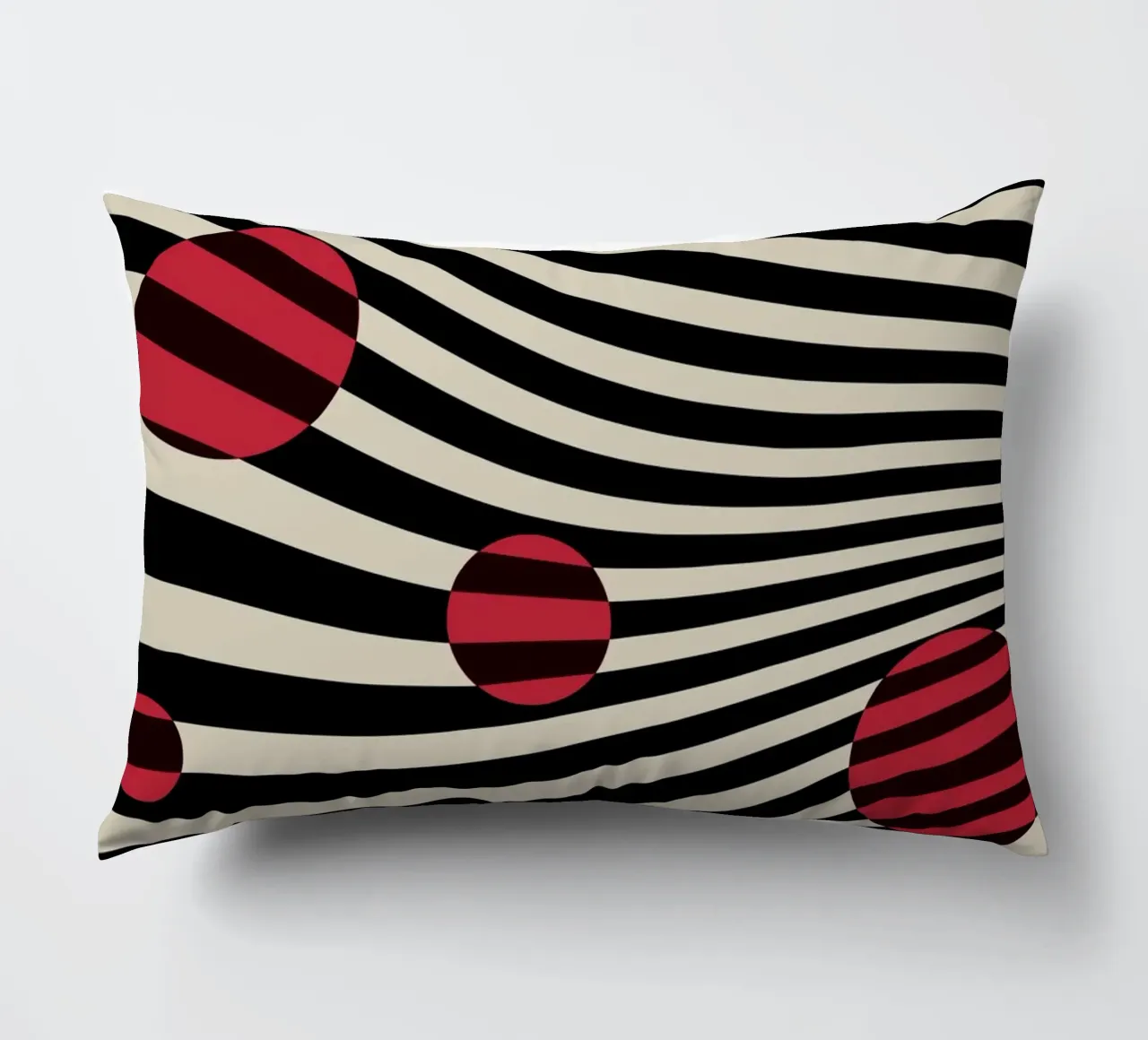 Bauhaus 1923 Waves - Sfera di design Op-Art cuscino da Casa Calm
