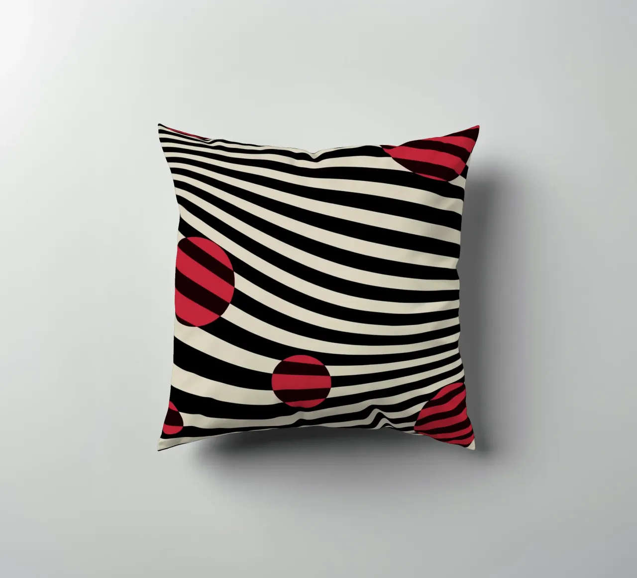 Bauhaus 1923 Waves - Sfera di design Op-Art cuscino da Casa Calm