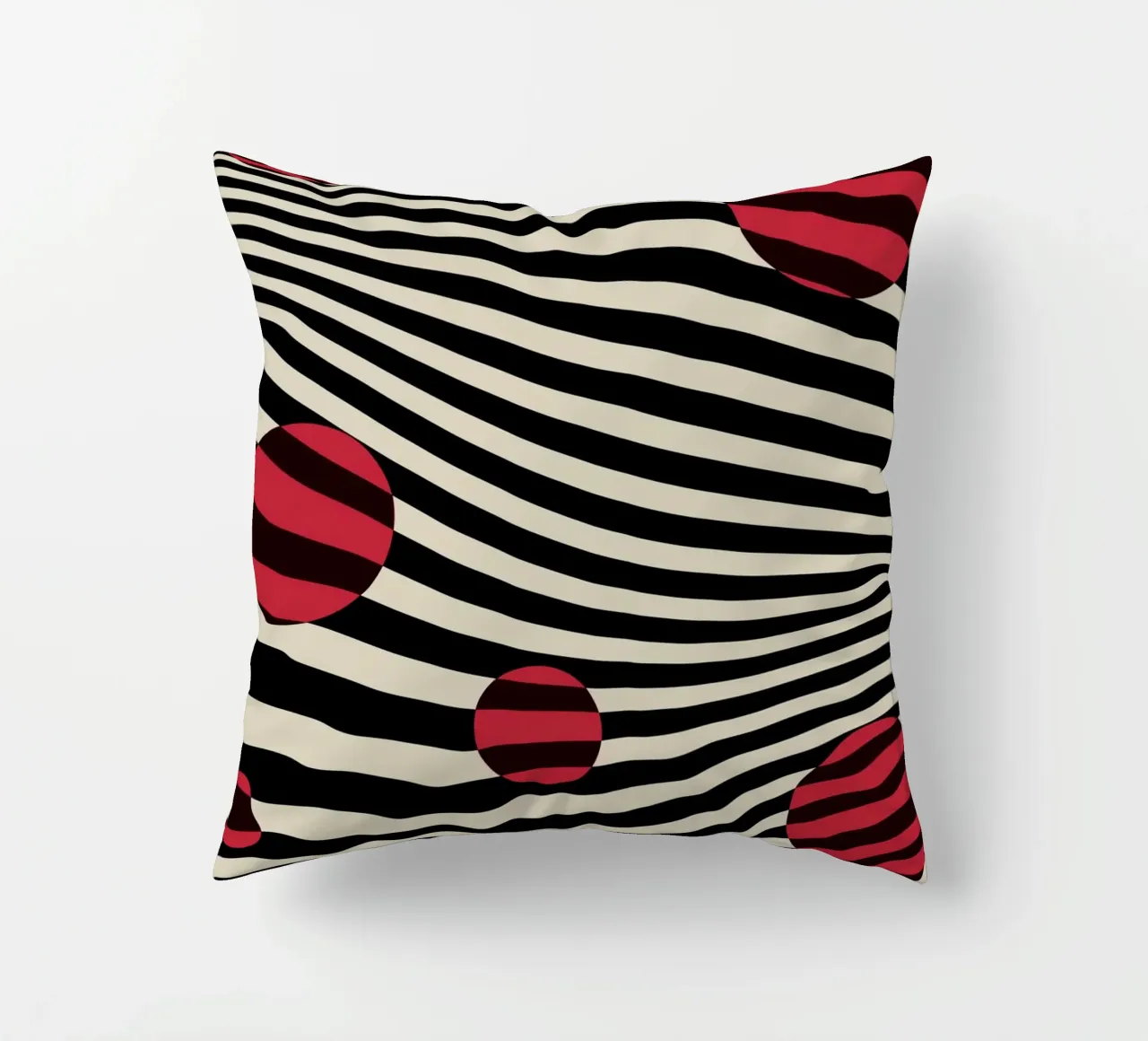 Bauhaus 1923 Waves - Sfera di design Op-Art cuscino da Casa Calm