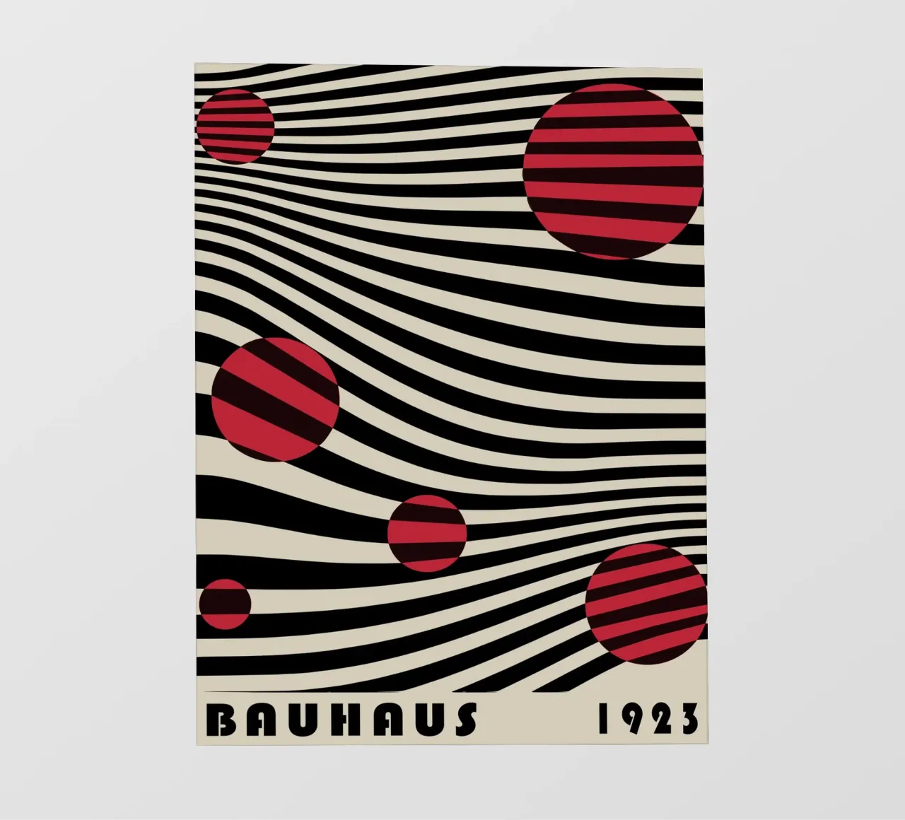 Bauhaus 1923 Waves - Sfera di design Op-Art telo in pvc da Casa Calm