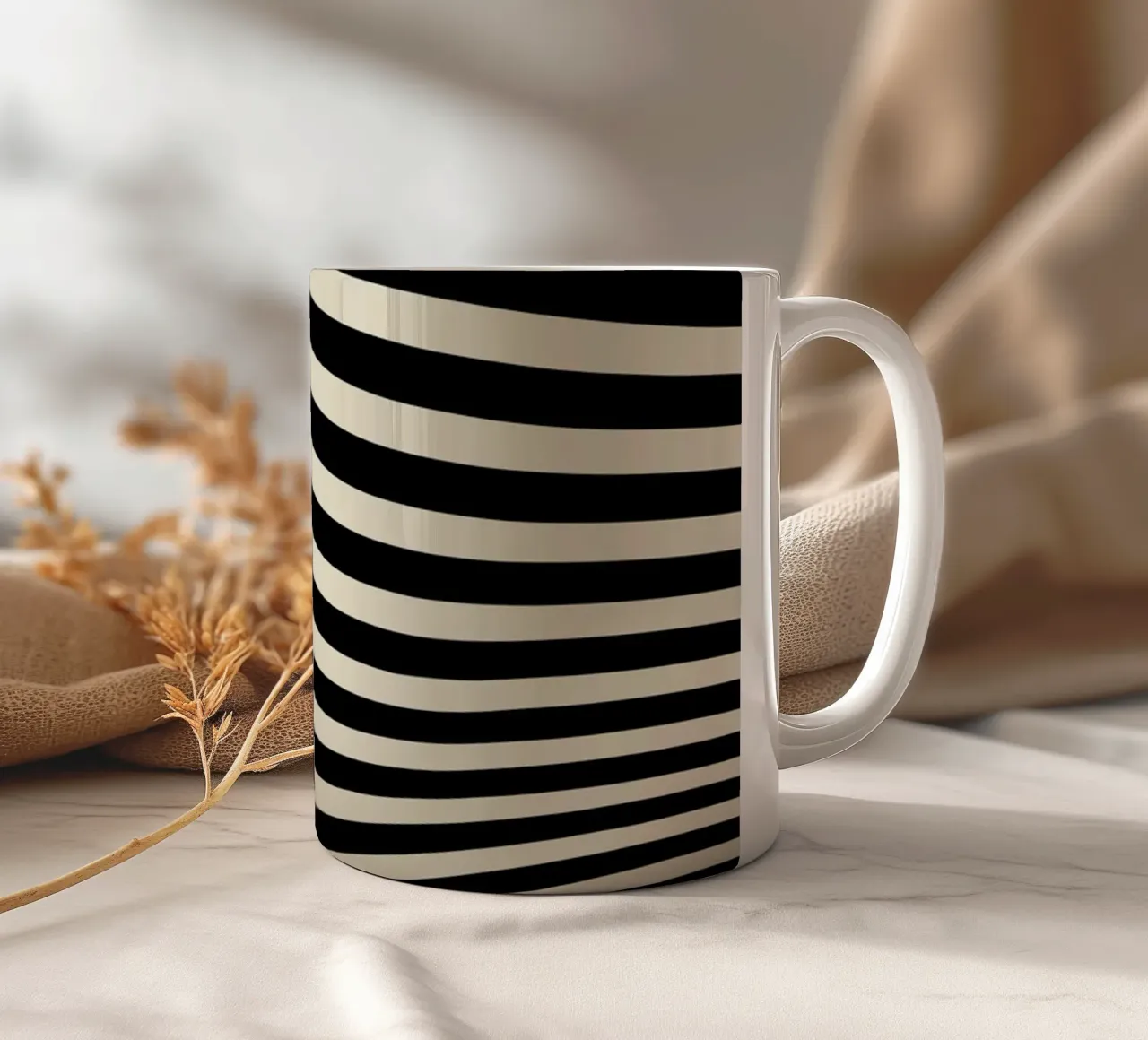Bauhaus 1923 Waves - Sfera di design Op-Art tazza in ceramica da Casa Calm