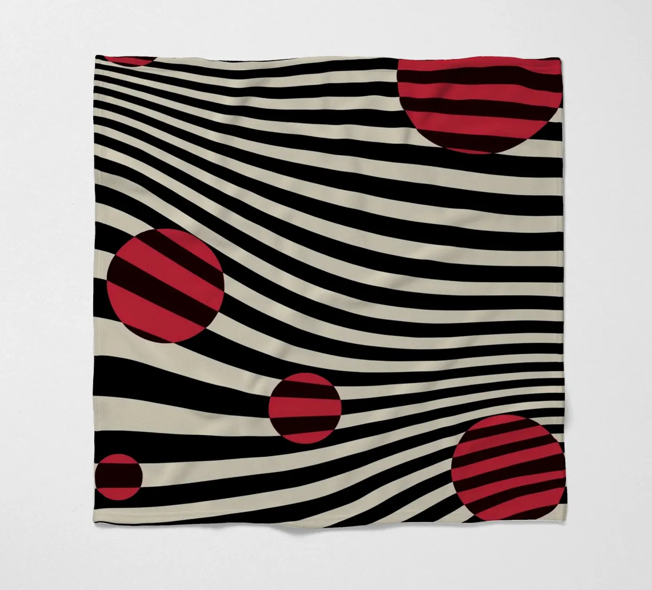 Bauhaus 1923 Waves - Sfera di design Op-Art coperta in pile da Casa Calm