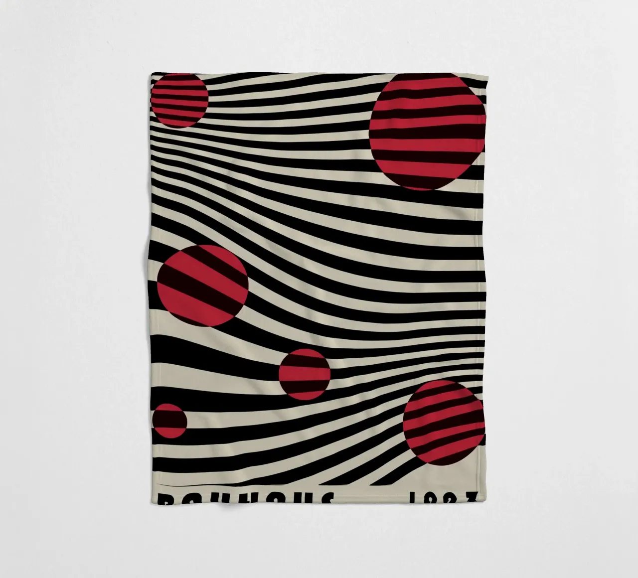 Bauhaus 1923 Waves - Sfera di design Op-Art coperta in pile da Casa Calm