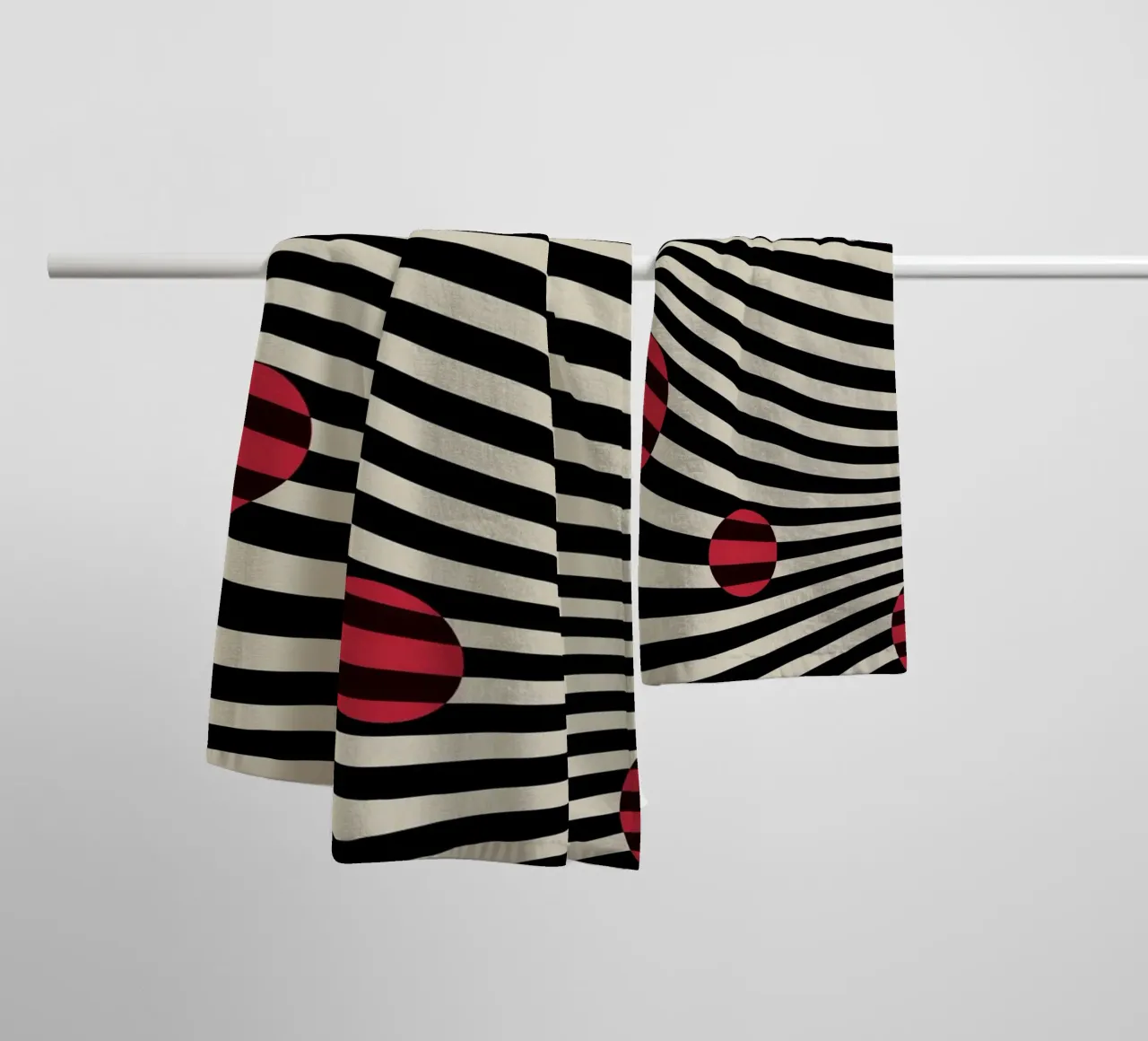Bauhaus 1923 Waves - Sfera di design Op-Art asciugamano da bagno da Casa Calm