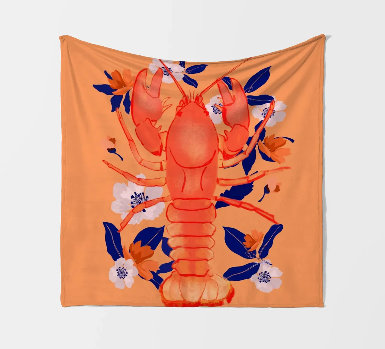 Aragosta con fiori coperta in pile da ThingDesign