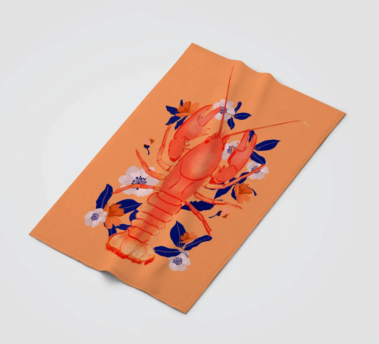 Aragosta con fiori coperta in pile da ThingDesign