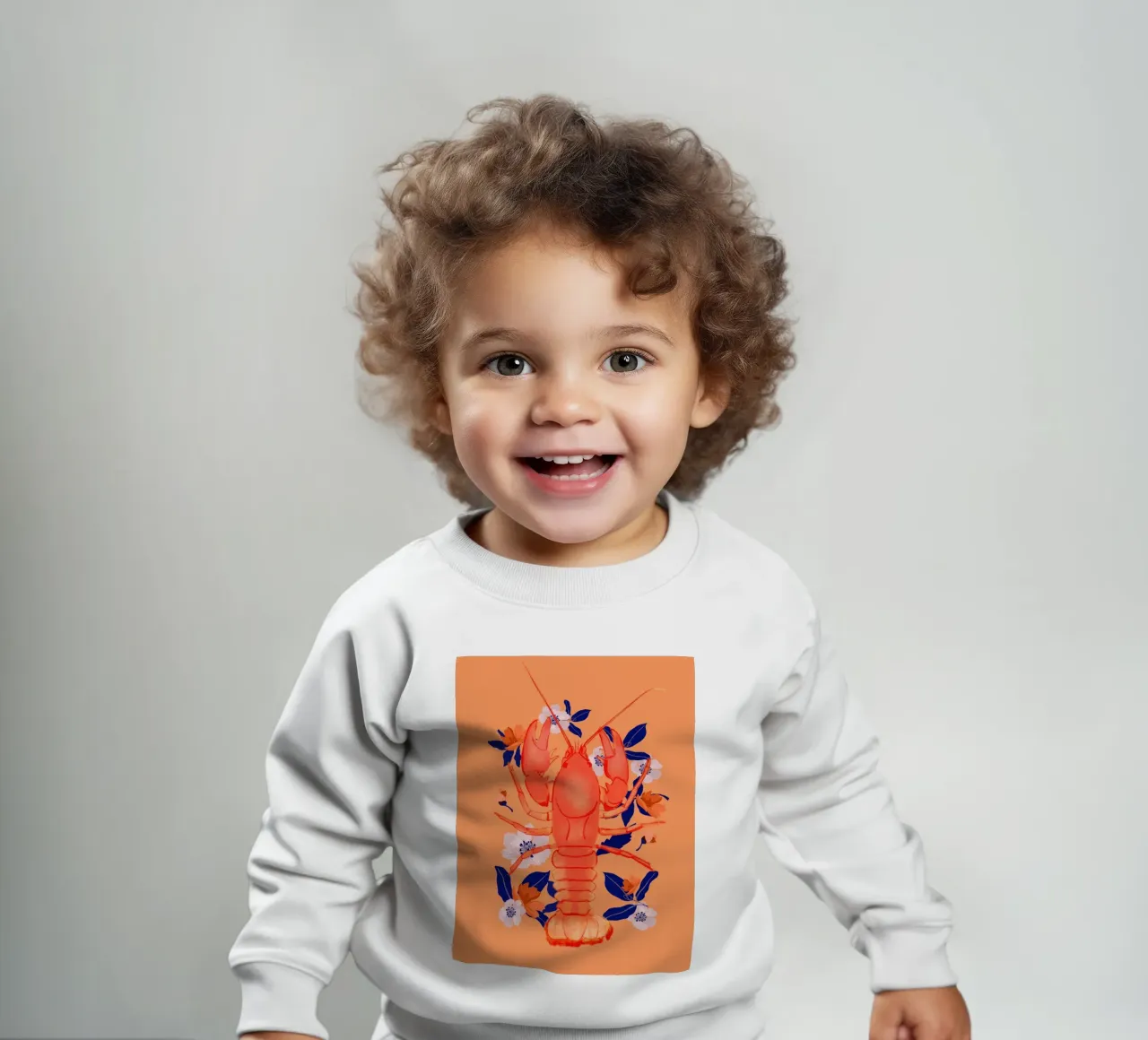 Aragosta con fiori felpa neonato da ThingDesign