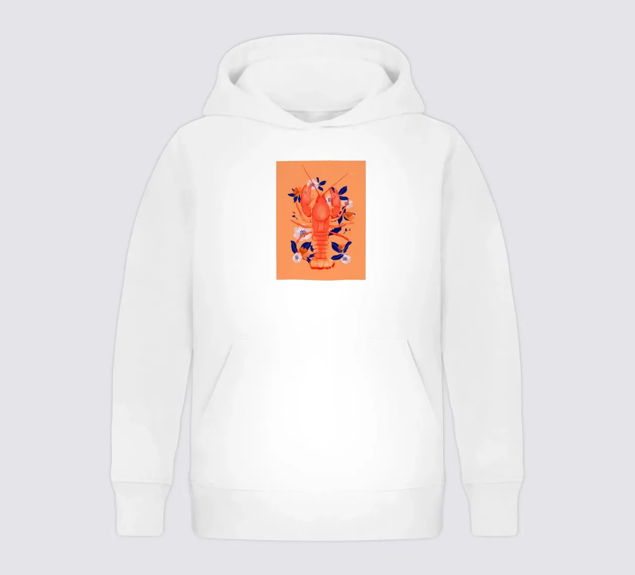 Aragosta con fiori felpa bambino con cappuccio da ThingDesign