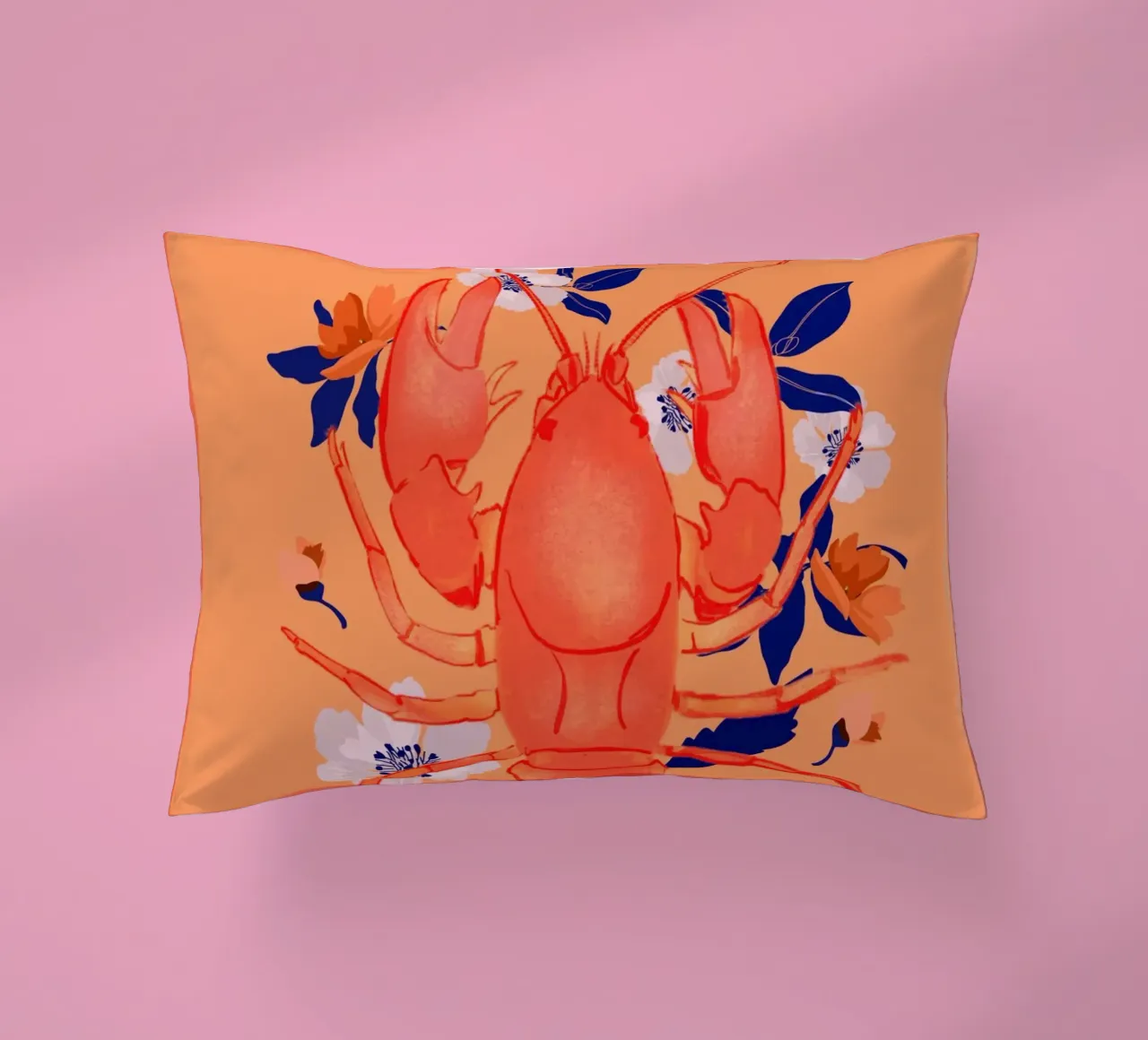 Aragosta con fiori cuscino da ThingDesign