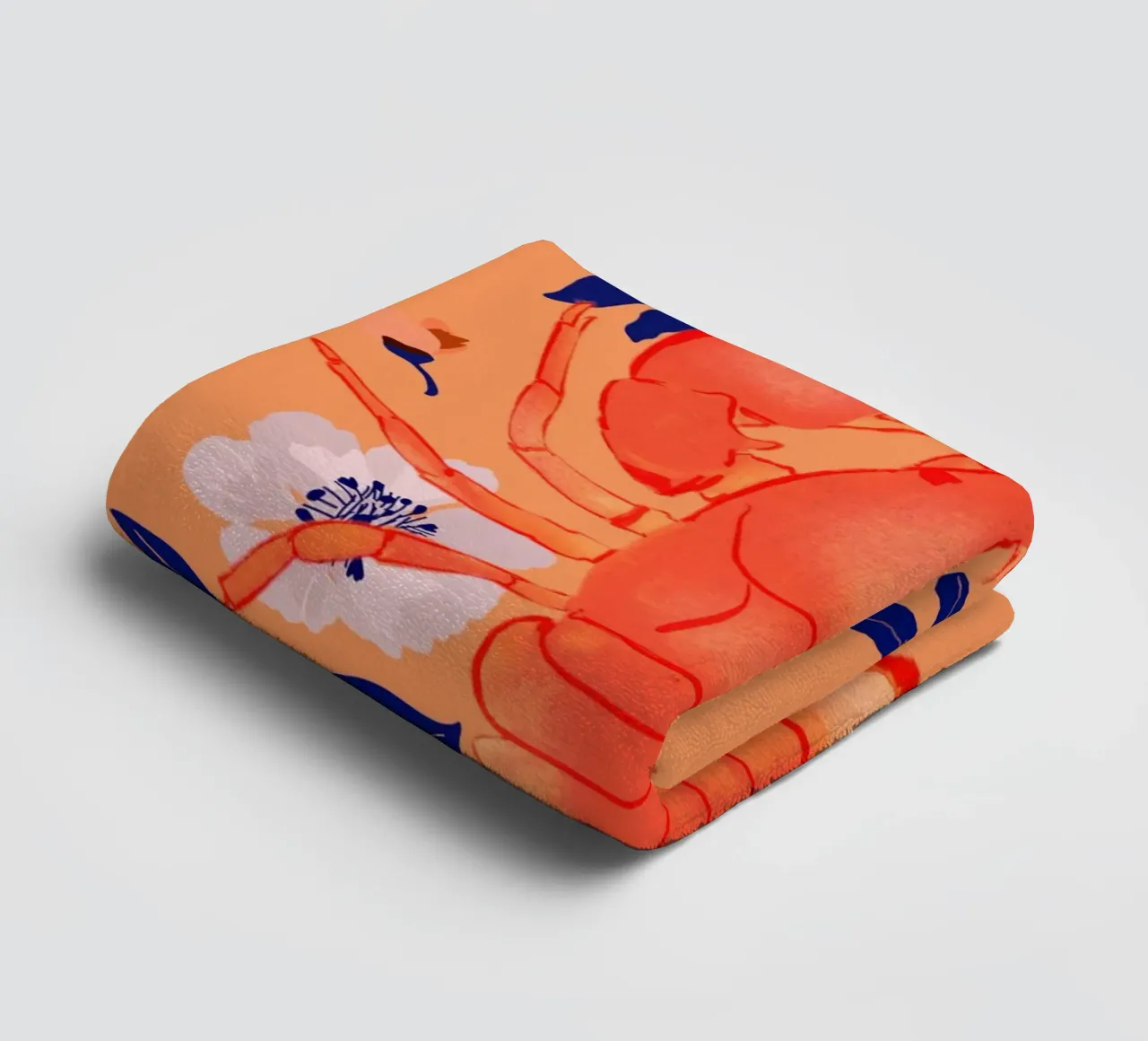 Aragosta con fiori asciugamano da bagno da ThingDesign