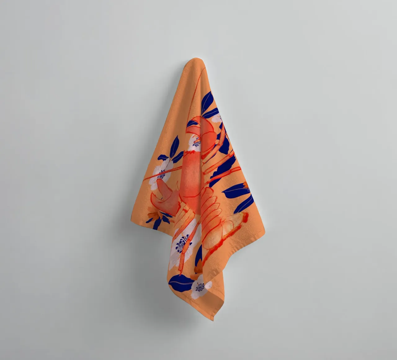 Aragosta con fiori asciugamano da bagno da ThingDesign