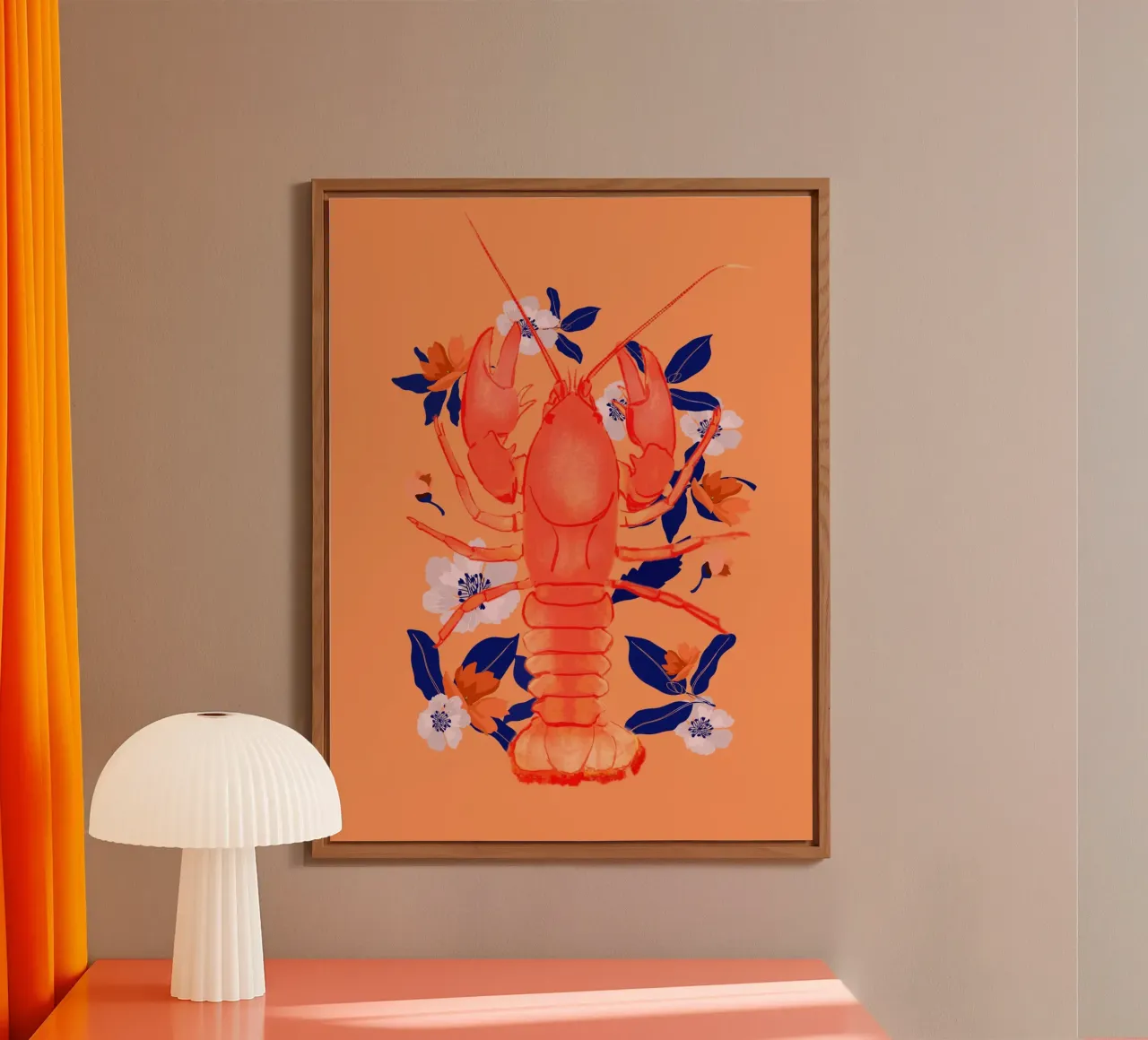 Aragosta con fiori alluminio dibond da ThingDesign