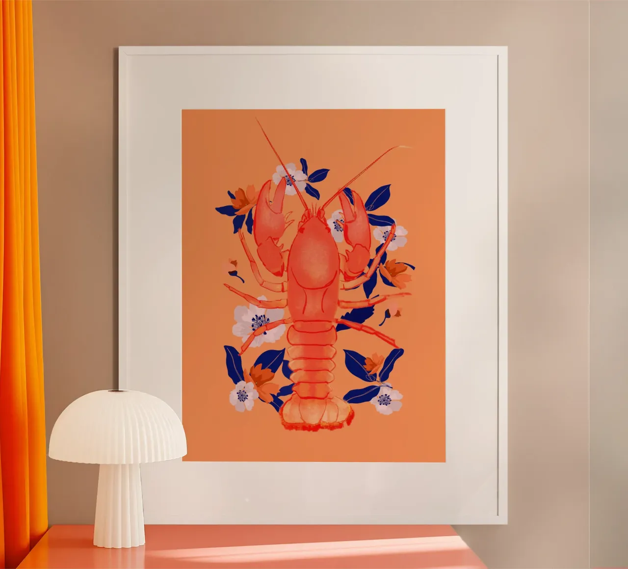 Aragosta con fiori carta hahnemühle da ThingDesign