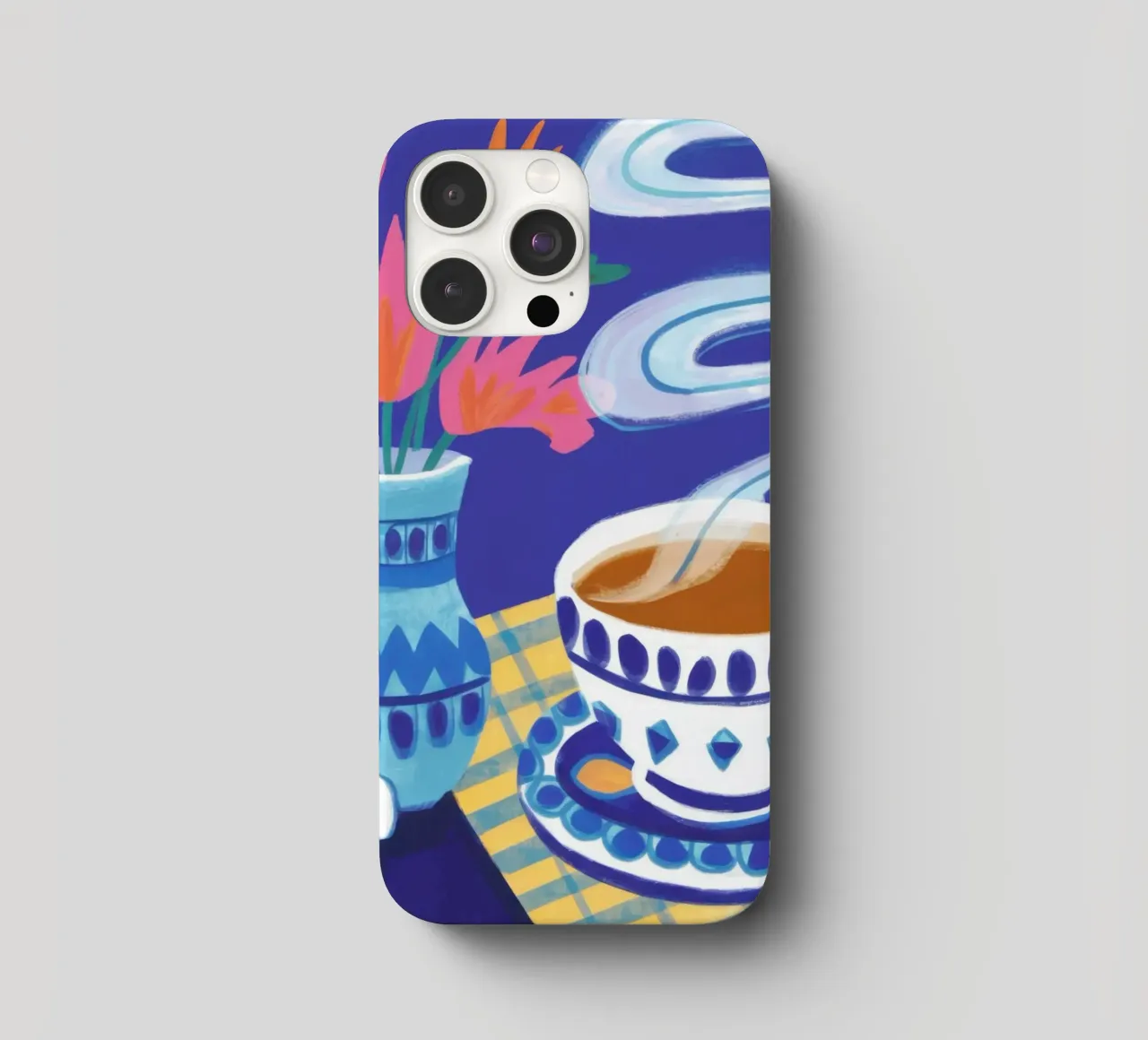 Caffè a scacchi in fiore cover iphone da Monuments Fire