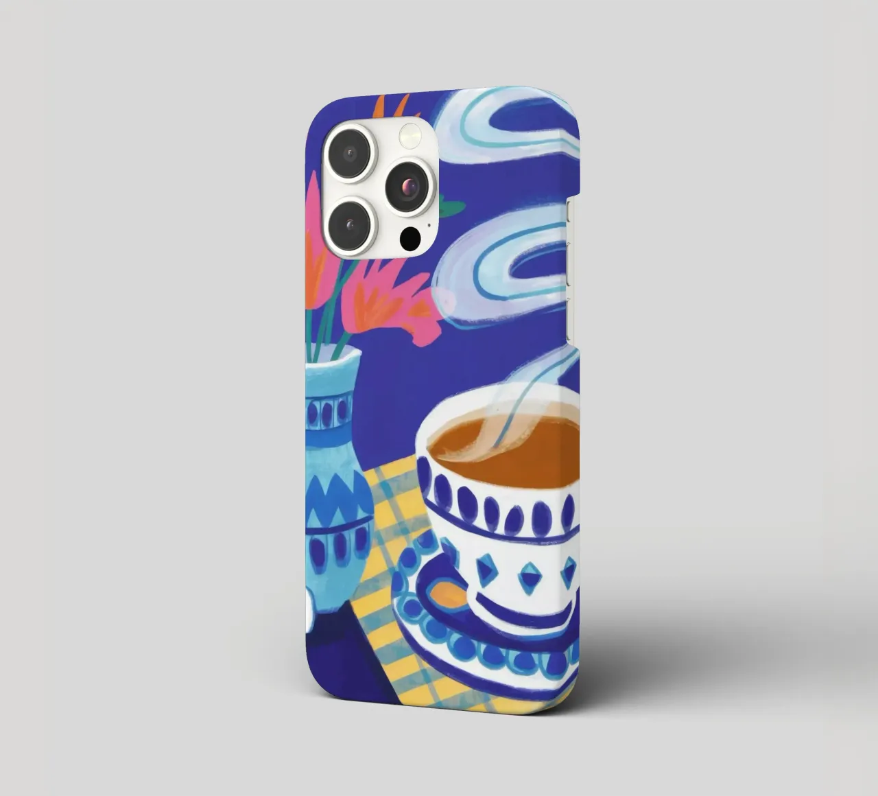 Caffè a scacchi in fiore cover iphone da Monuments Fire