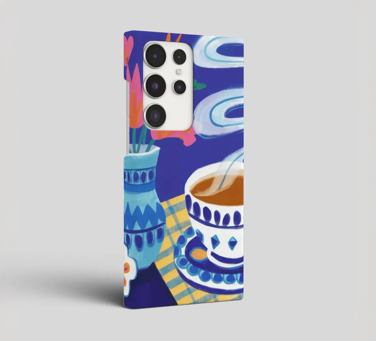 Caffè a scacchi in fiore cover samsung da Monuments Fire