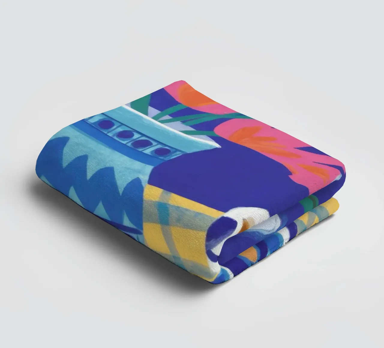 Caffè a scacchi in fiore asciugamano da bagno da Monuments Fire