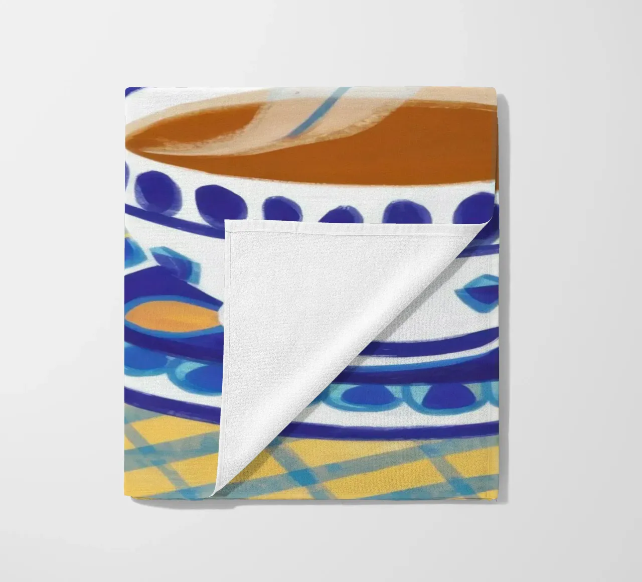 Caffè a scacchi in fiore telo mare da Monuments Fire