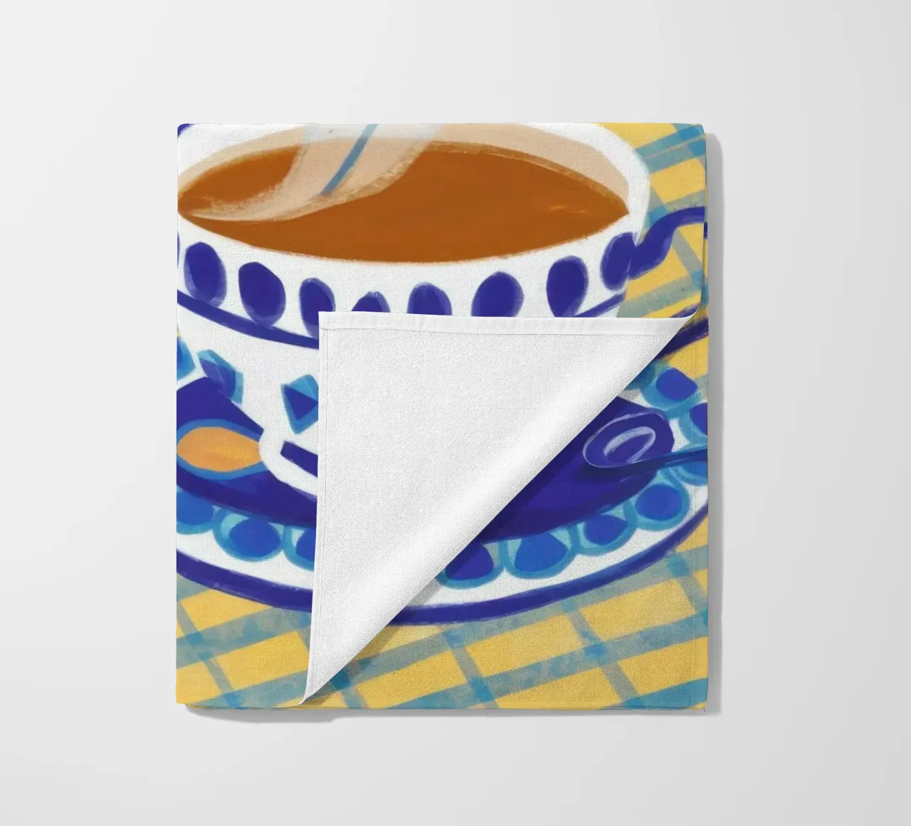 Caffè a scacchi in fiore telo mare da Monuments Fire