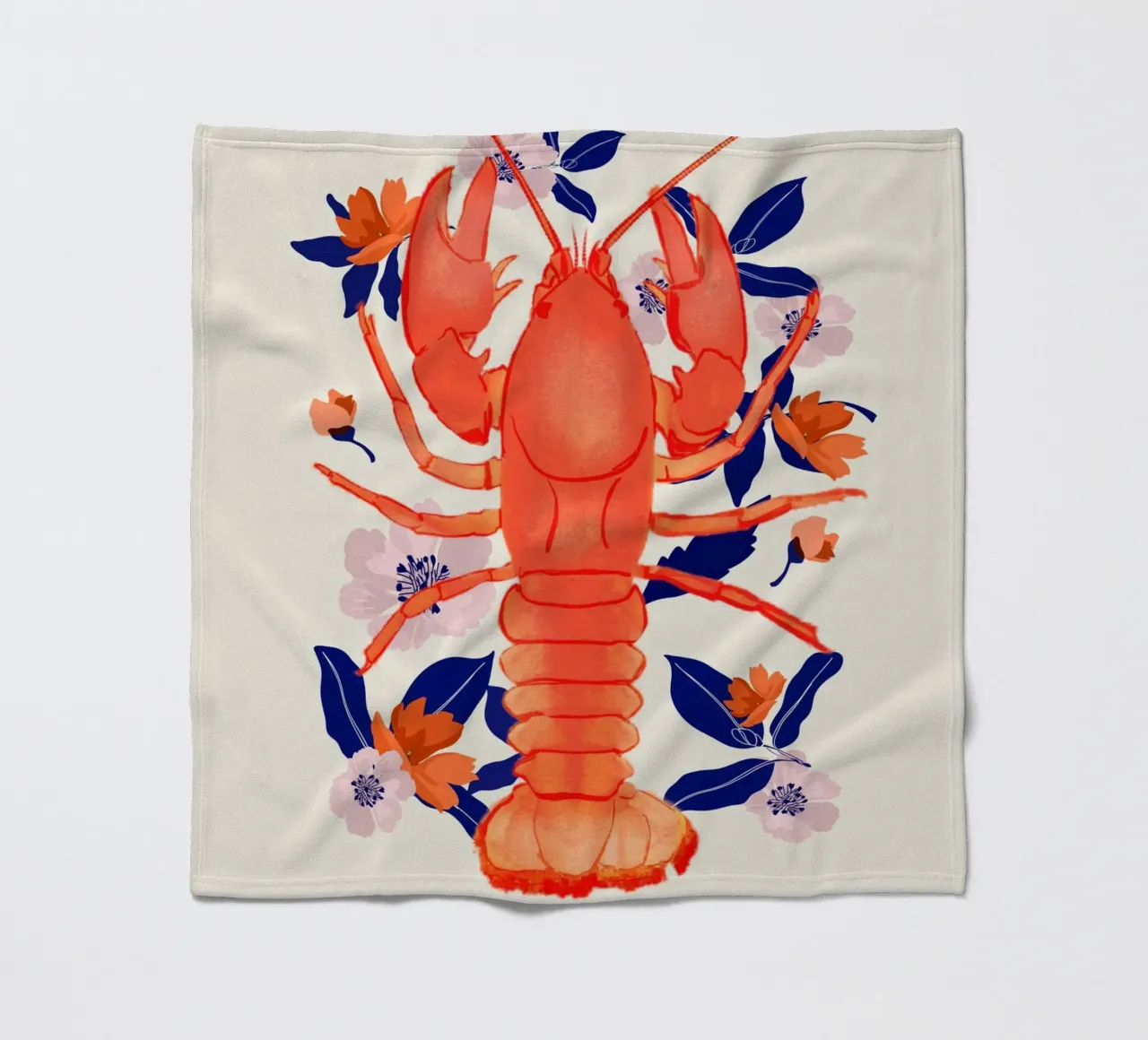 Hummer mit Blumen 7 Fleecedecke von ThingDesign