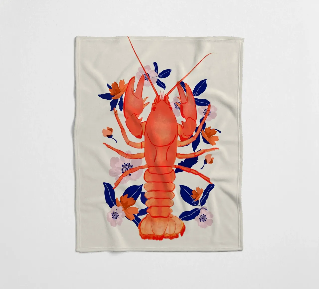 Hummer mit Blumen 7 Fleecedecke von ThingDesign