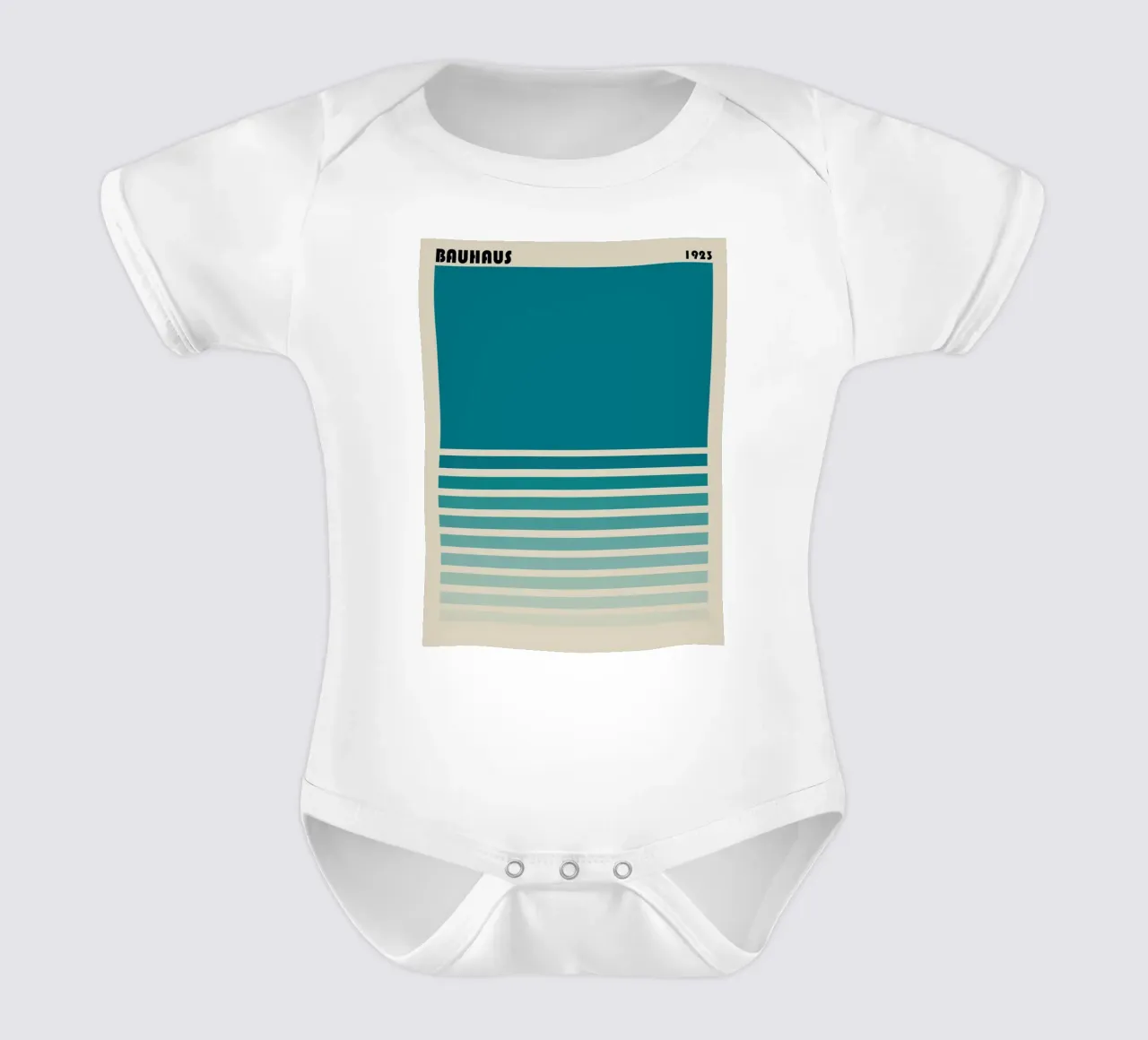 Bauhaus 1923 Blue - Design grafico minimalista body neonato maniche corte da Casa Calm