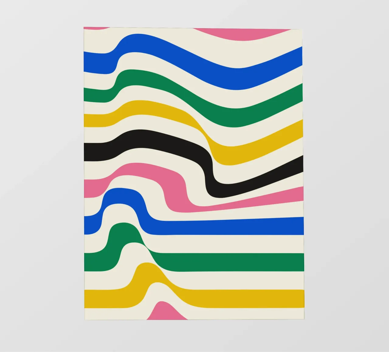 Vagues Design Moderne - art des lignes colorées Rétro papier peint photo de Casa Calm
