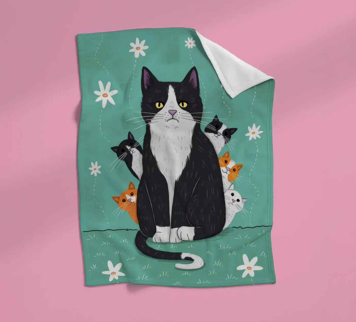 Snowfall Surrender Paws fleece blanket by Monuments Fire