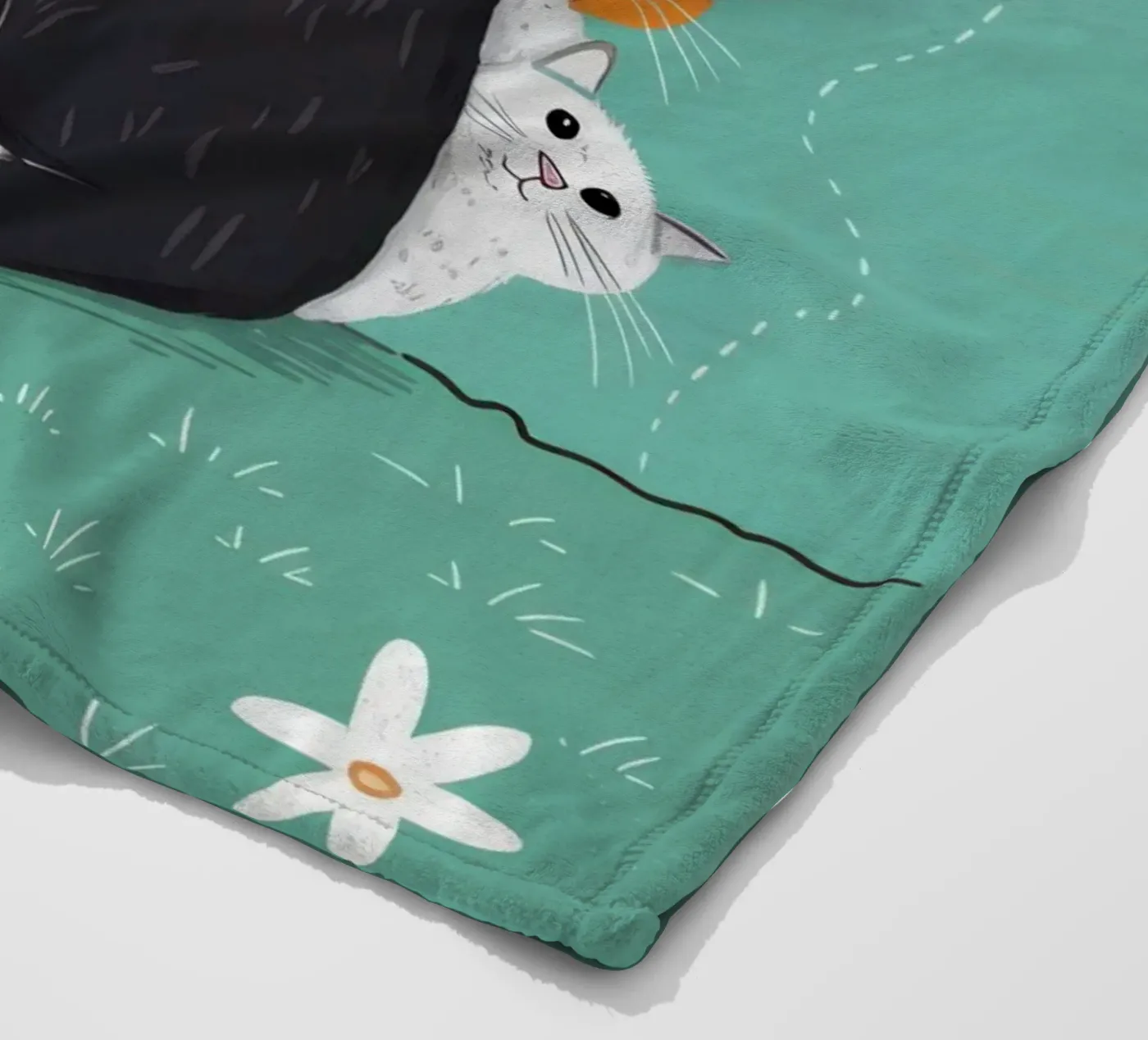 Snowfall Surrender Paws fleece blanket by Monuments Fire