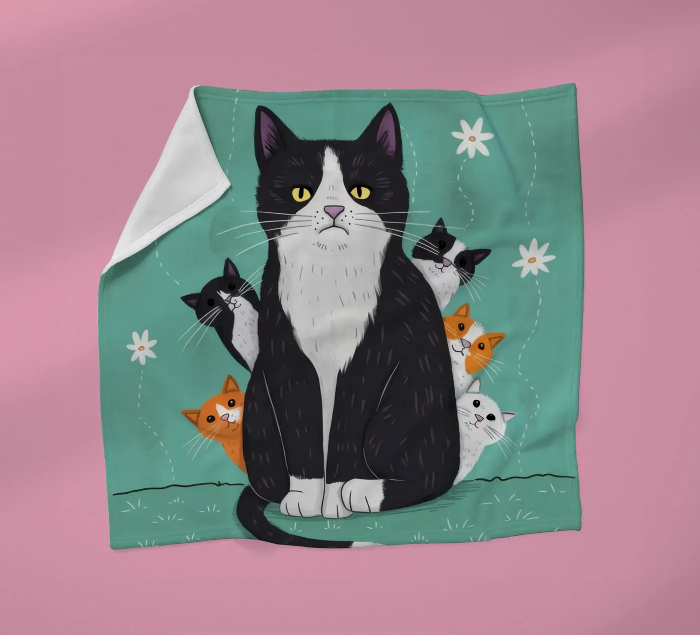 Snowfall Surrender Paws fleece blanket by Monuments Fire