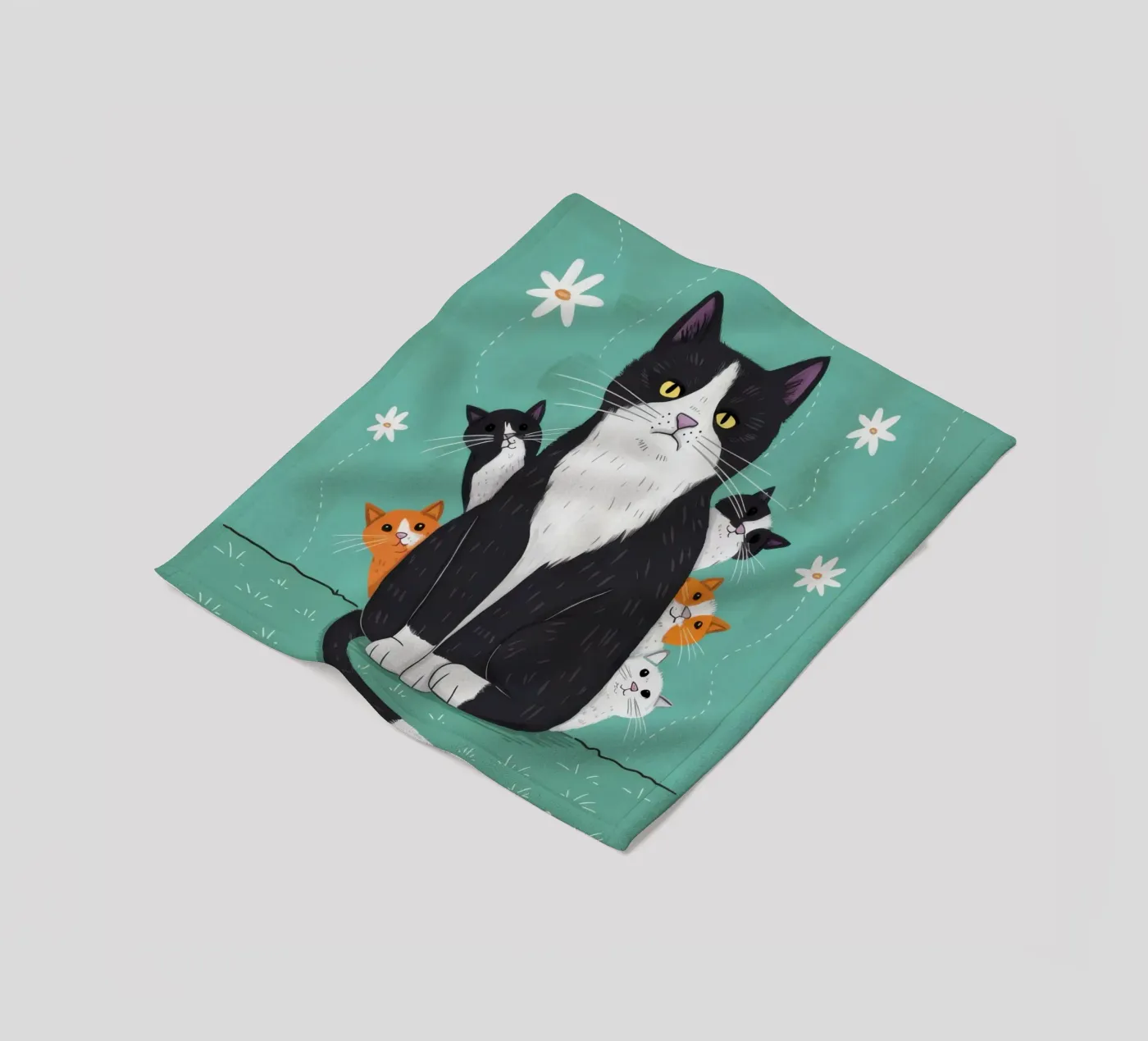 Snowfall Surrender Paws fleece blanket by Monuments Fire
