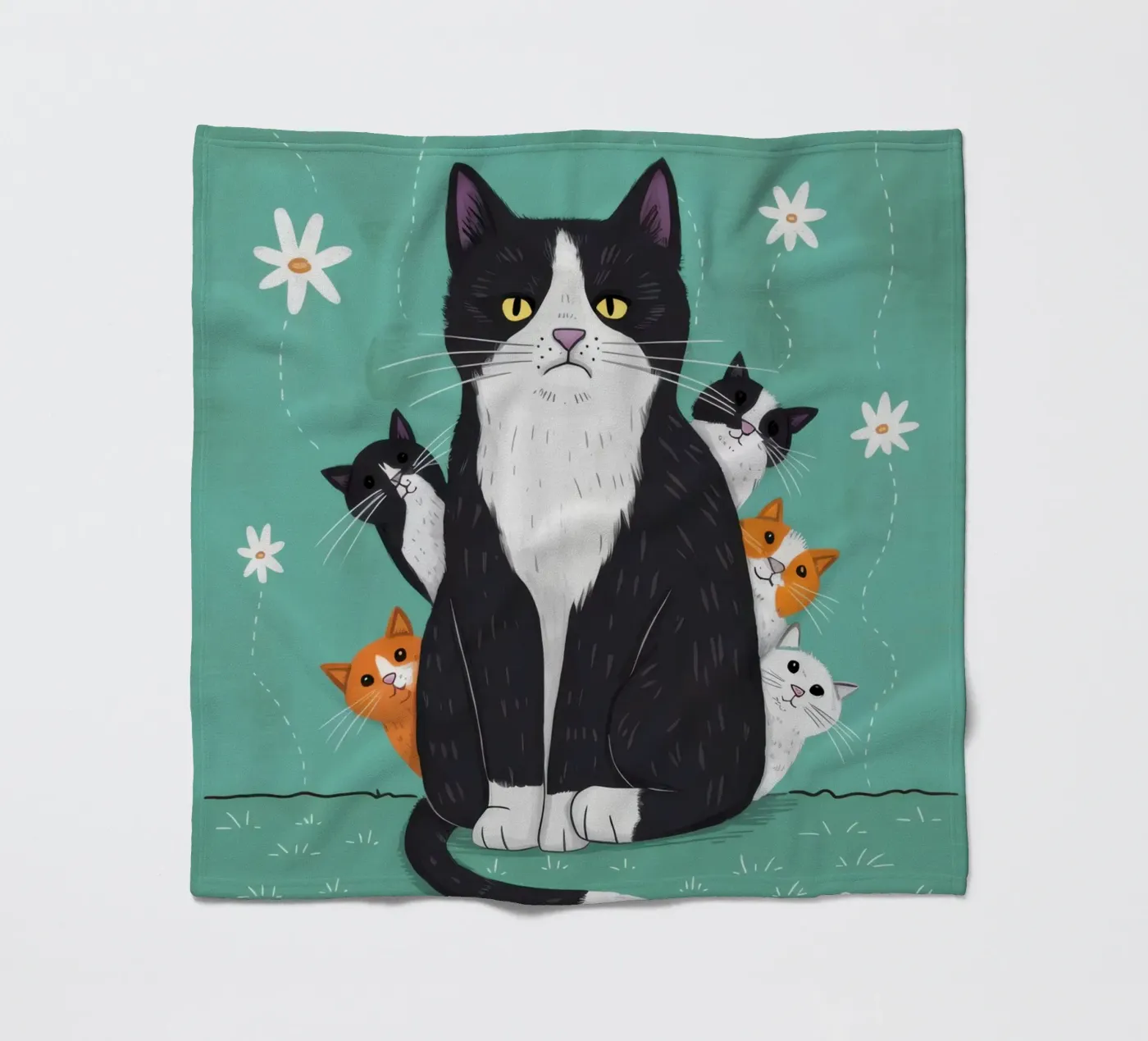 Snowfall Surrender Paws fleece blanket by Monuments Fire