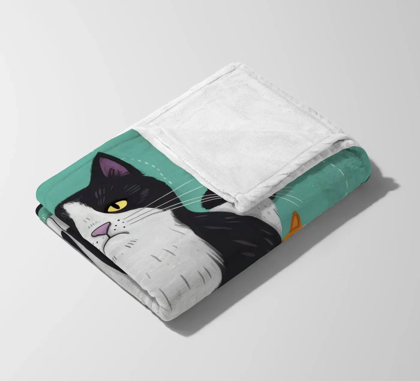 Snowfall Surrender Paws fleece blanket by Monuments Fire