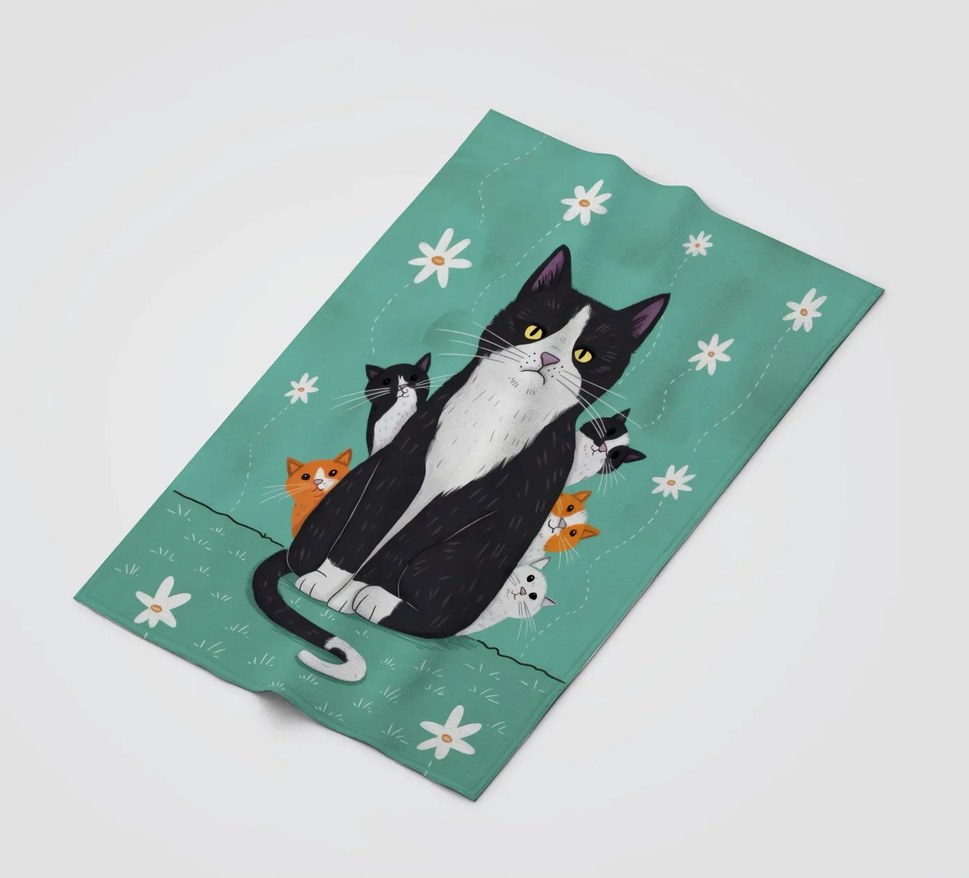 Snowfall Surrender Paws fleece blanket by Monuments Fire