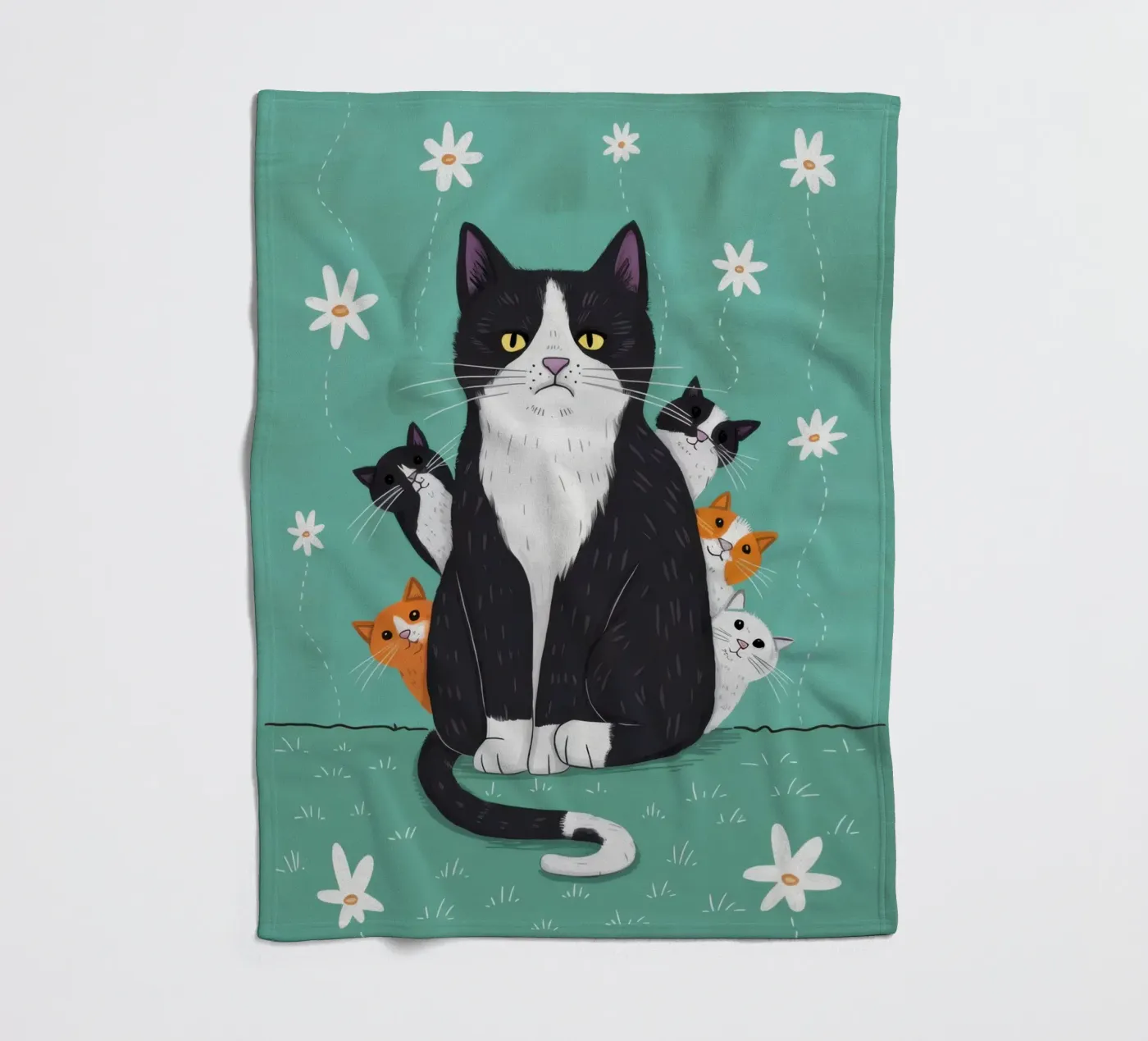 Snowfall Surrender Paws fleece blanket by Monuments Fire
