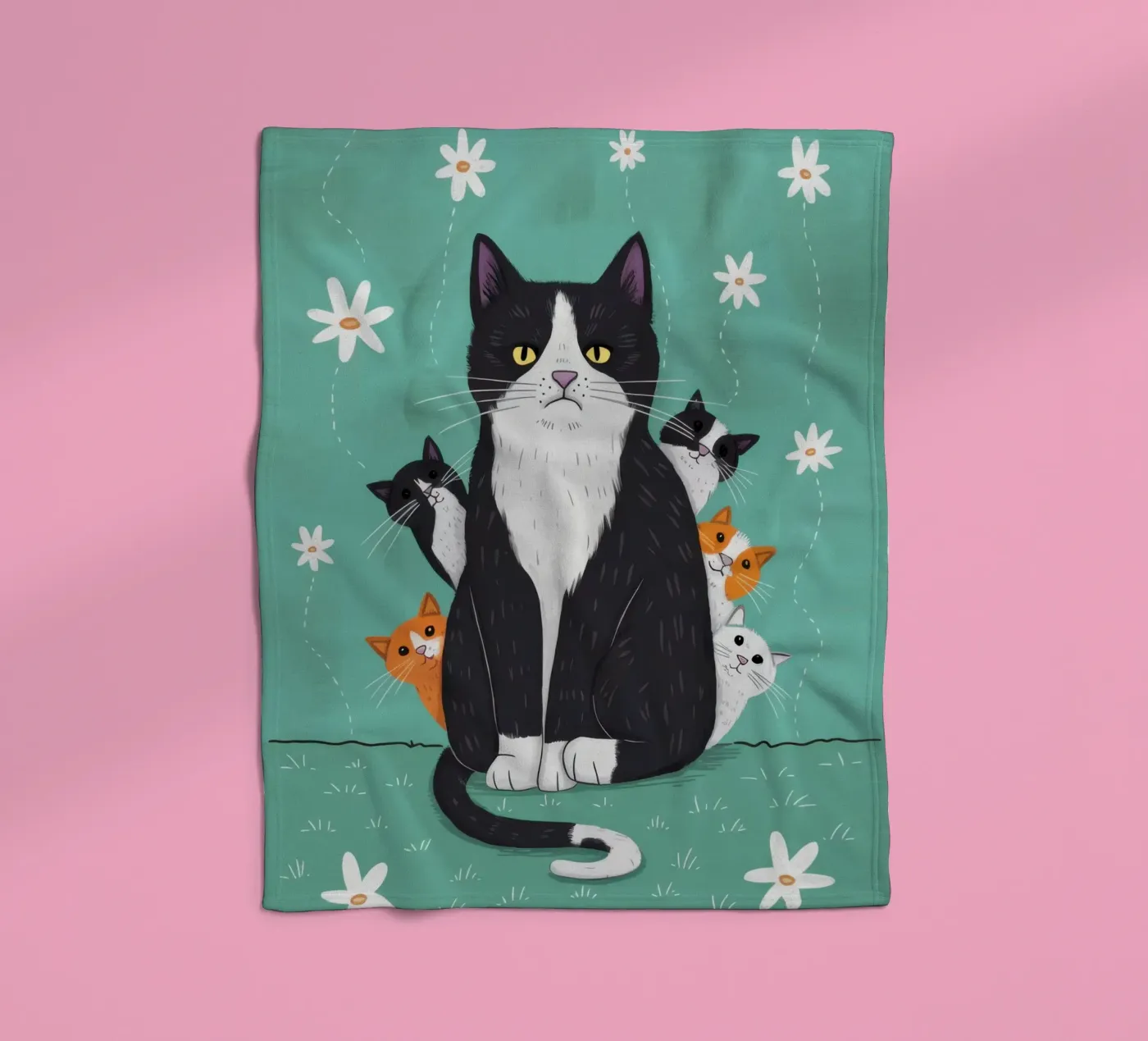 Snowfall Surrender Paws fleece blanket by Monuments Fire