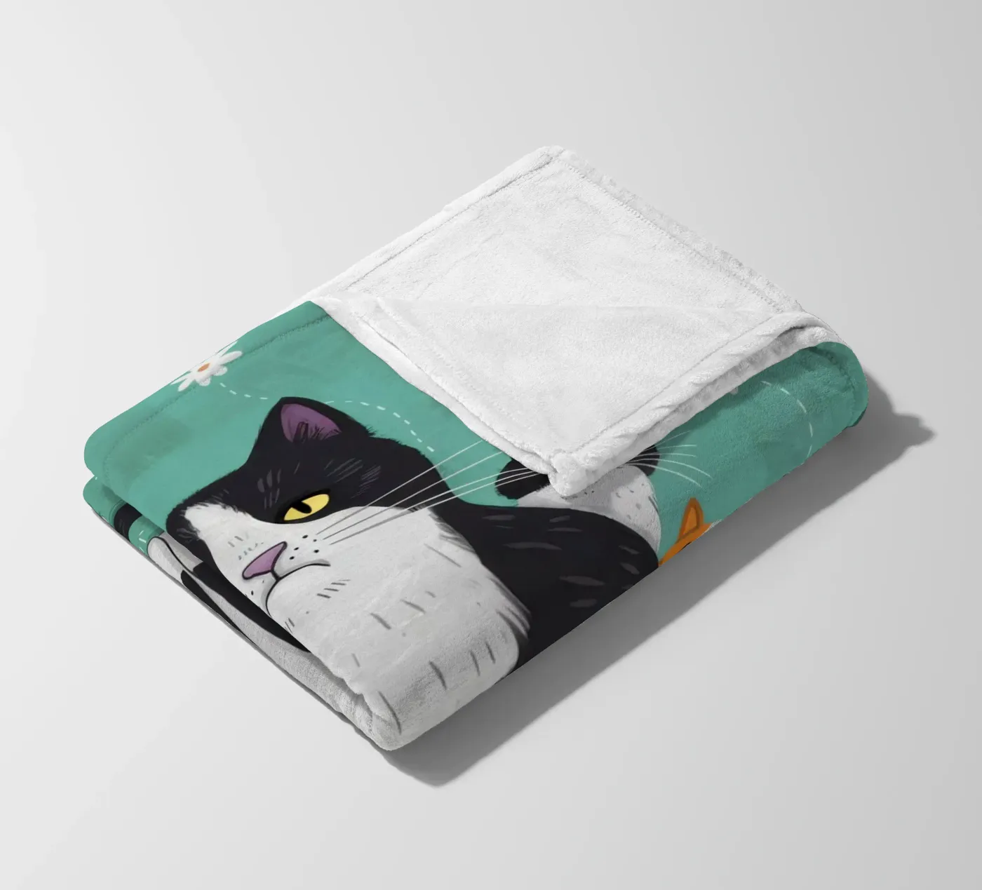 Snowfall Surrender Paws fleece blanket by Monuments Fire