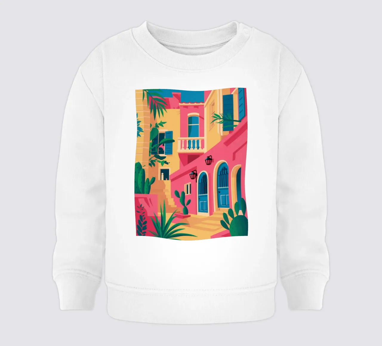 Fuchsia Facade Fiesta baby sweatshirt by Reds Jays