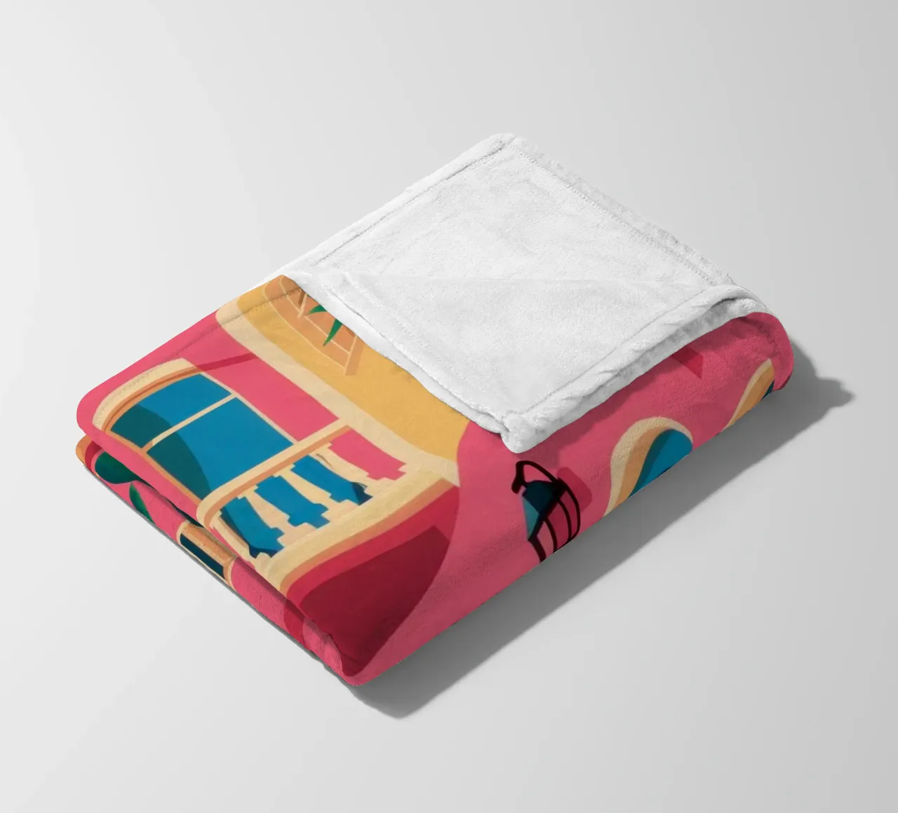 Fuchsia Facade Fiesta fleece blanket by Reds Jays