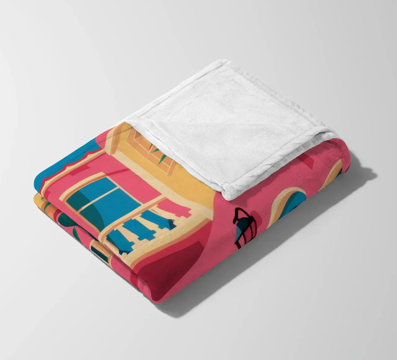 Fuchsia Facade Fiesta fleece blanket by Reds Jays
