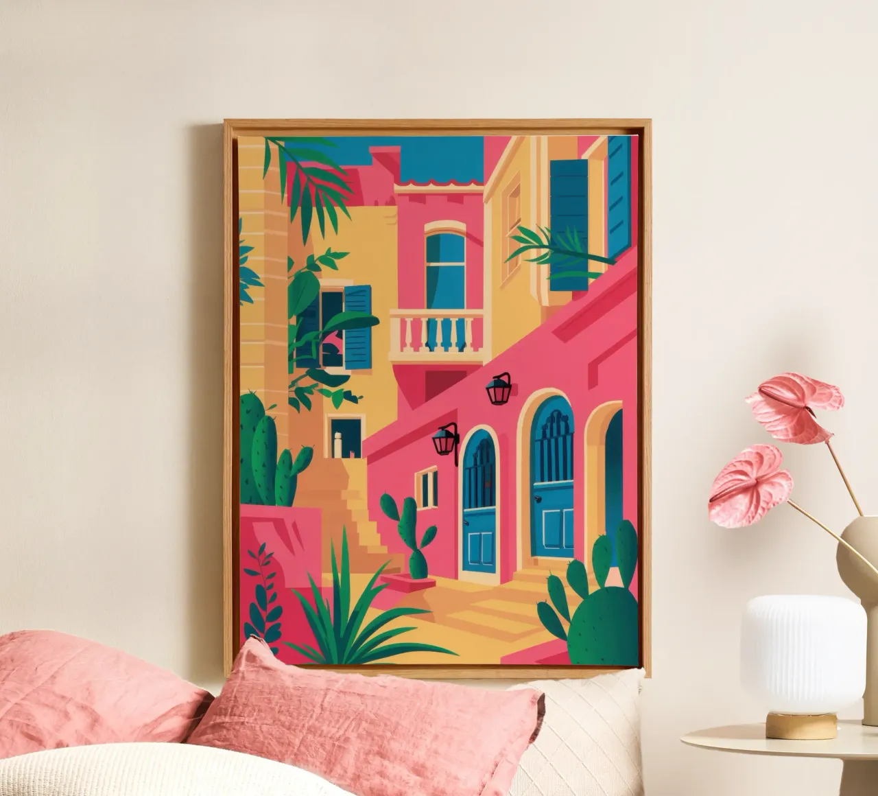 Fuchsia gevelfeest canvas met Baklijst van Reds Jays