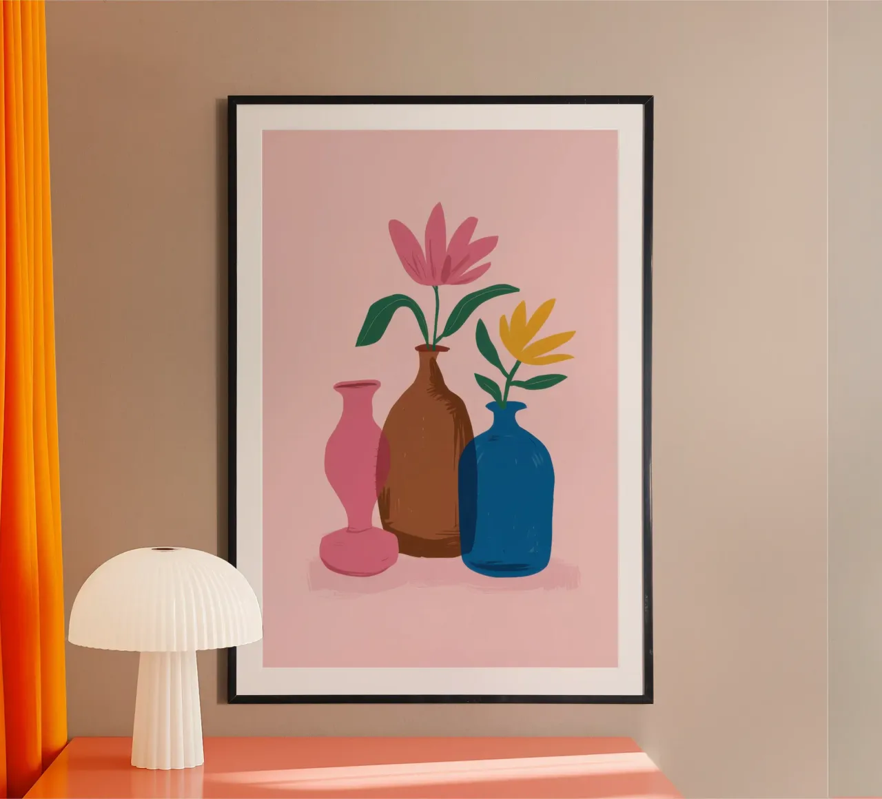 Armonia del vaso Roseate poster con telaio in plastica da Dream Gesso
